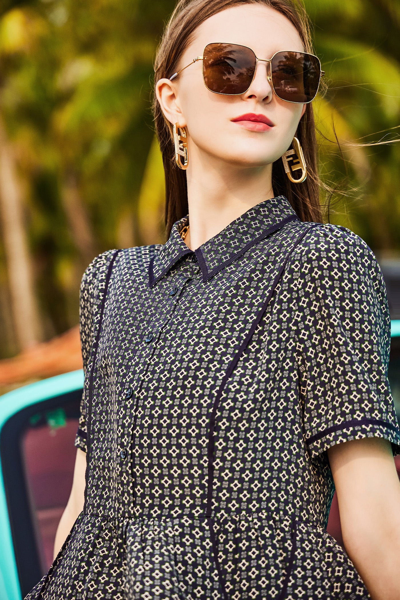 KAMILAN Silk Printed Dress