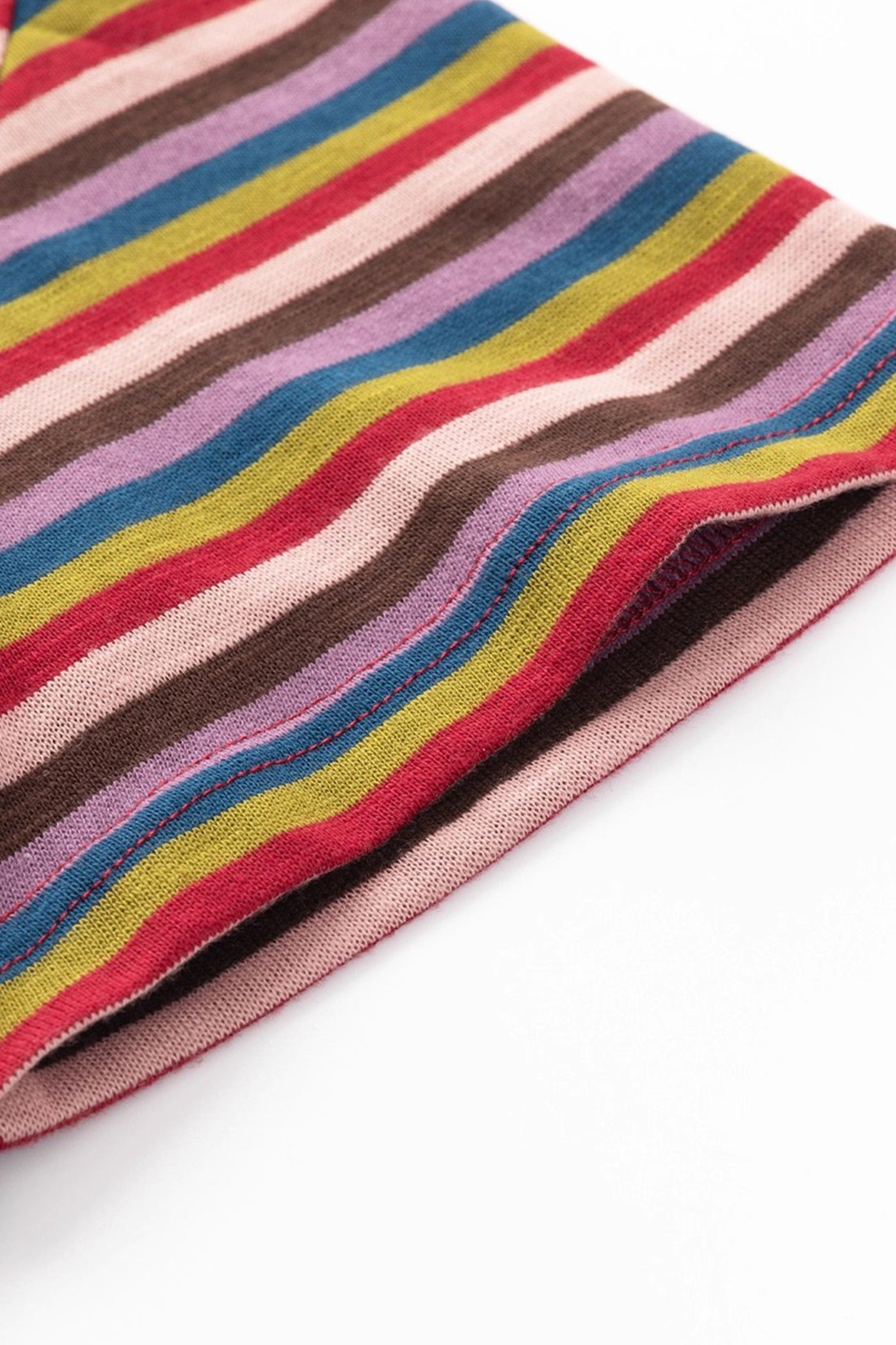 KAMILAN Multicolor Striped Hooded Tee in Fine Knit Cotton