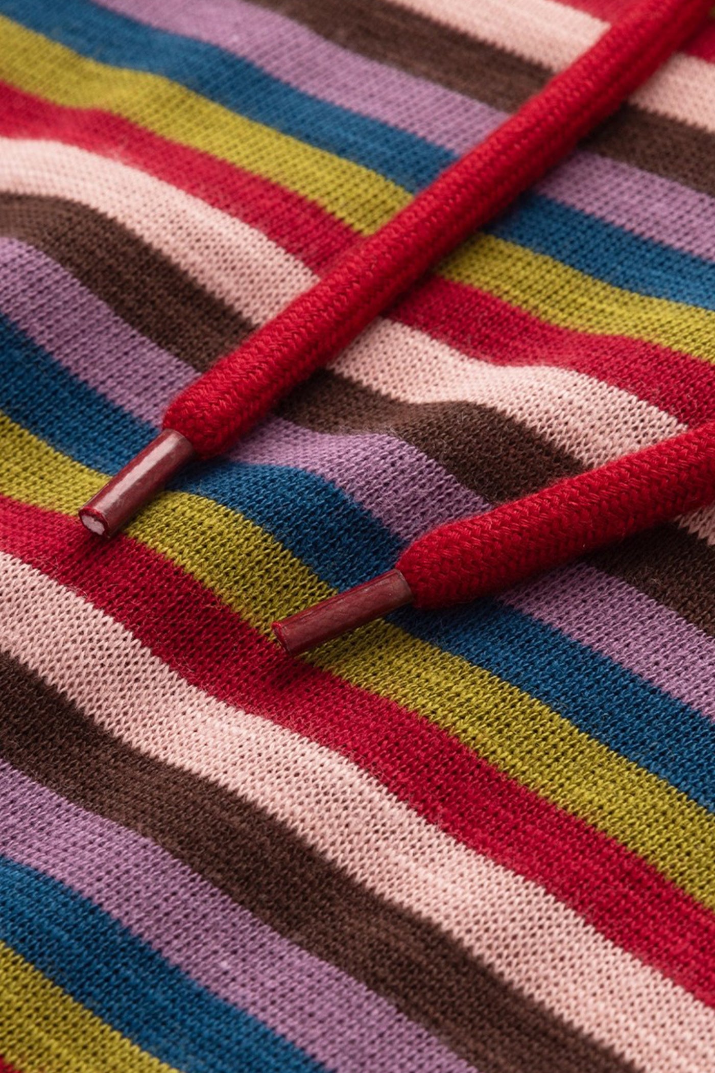 KAMILAN Multicolor Striped Hooded Tee in Fine Knit Cotton