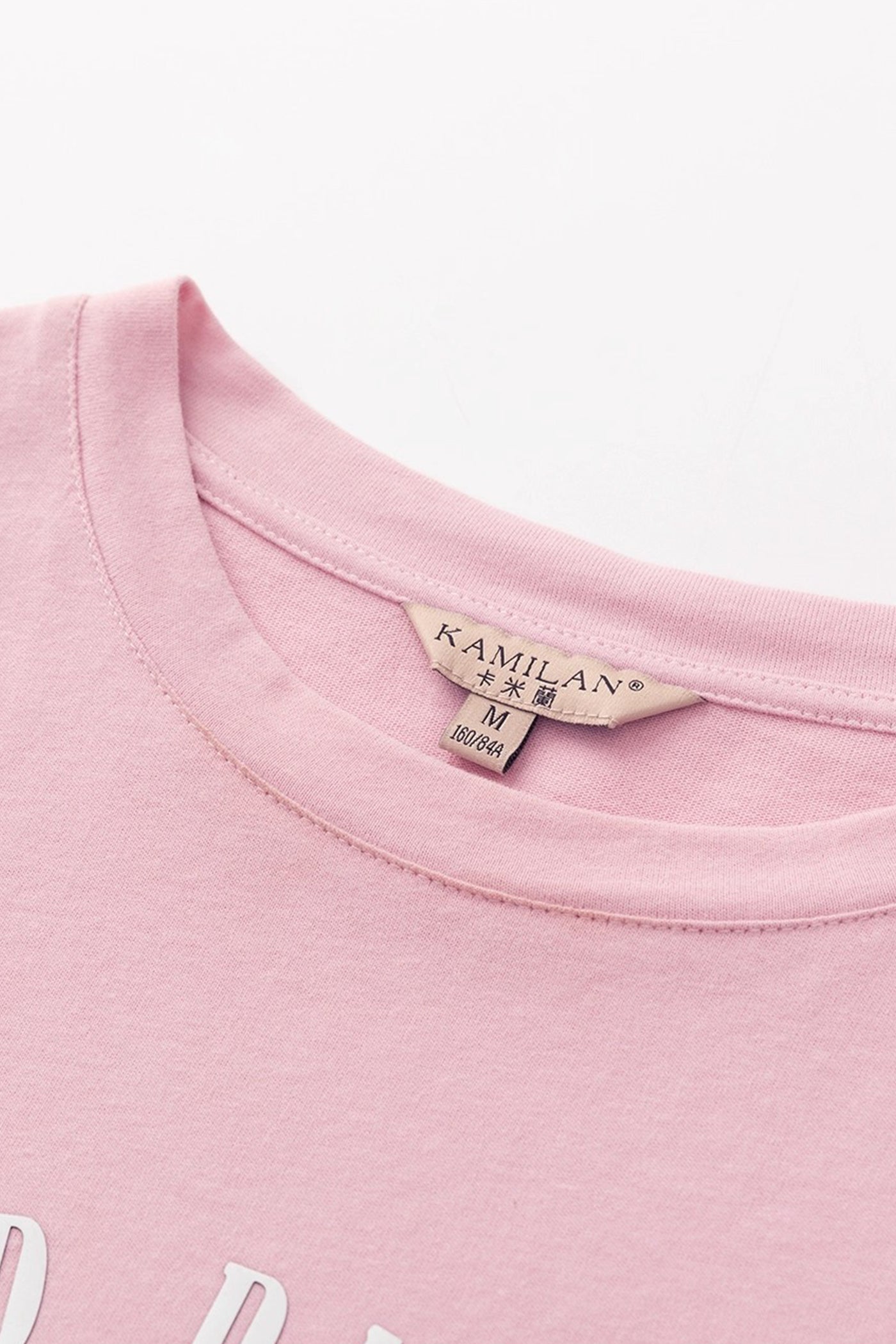 Kamilan Cotton Cartoon Print T-Shirt in Soft Pink
