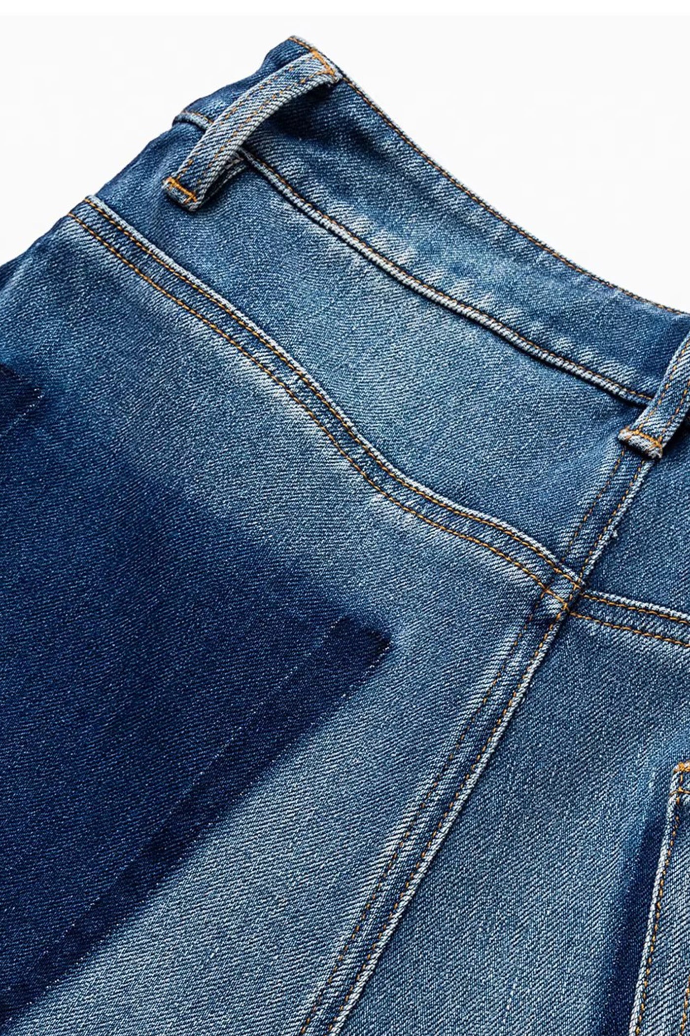 KAMILAN High-Rise Washed Wide-Leg Denim Trousers