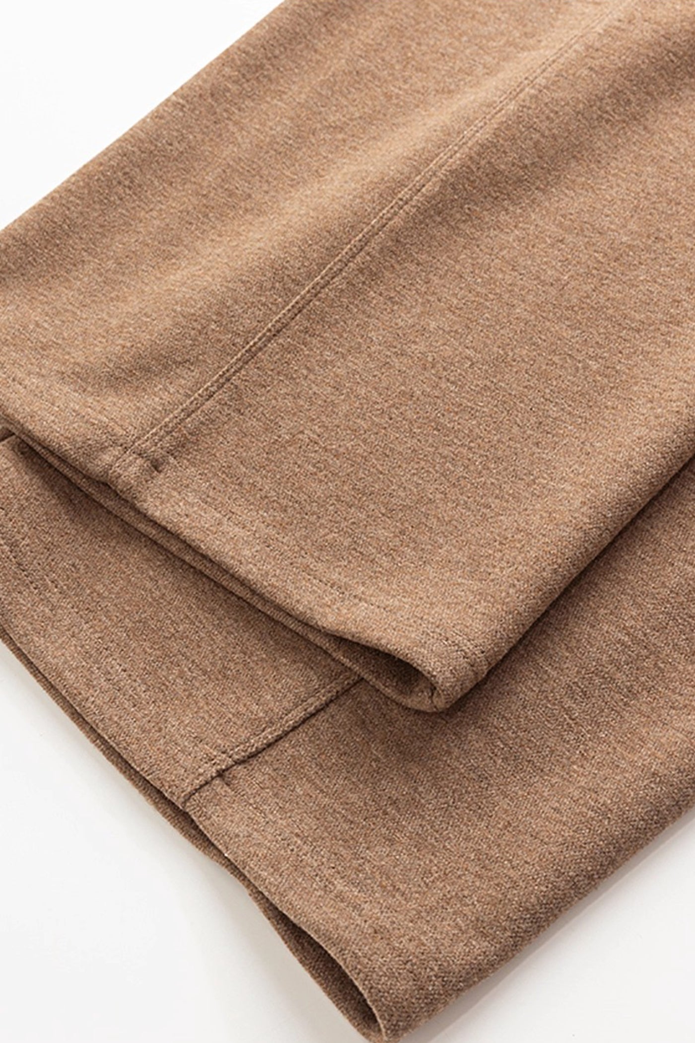 KAMILAN Wide-Leg Knit Trousers in Chestnut Brown