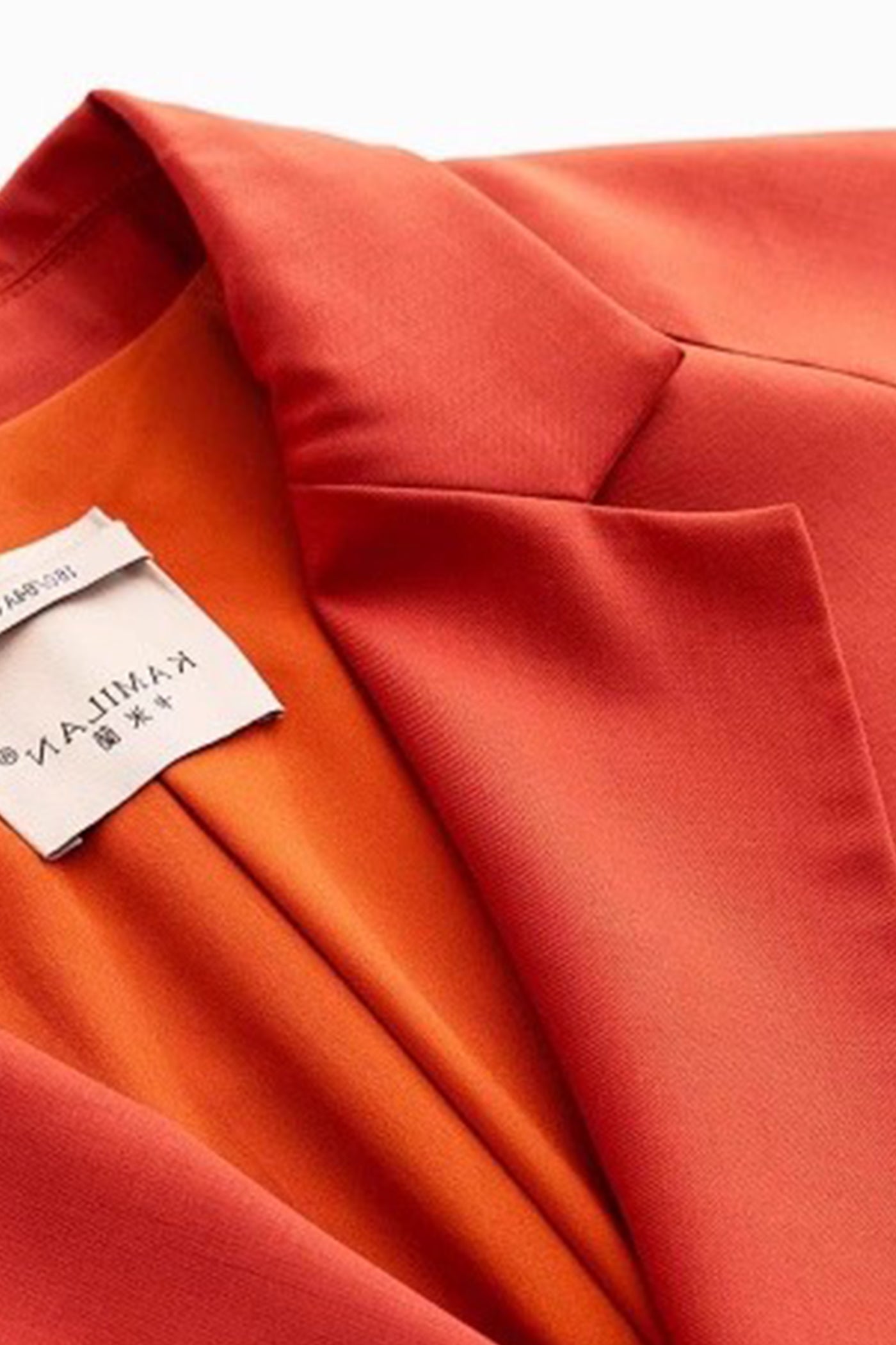 KAMILAN Lightweight Tailored Blazer in Burnt Orange