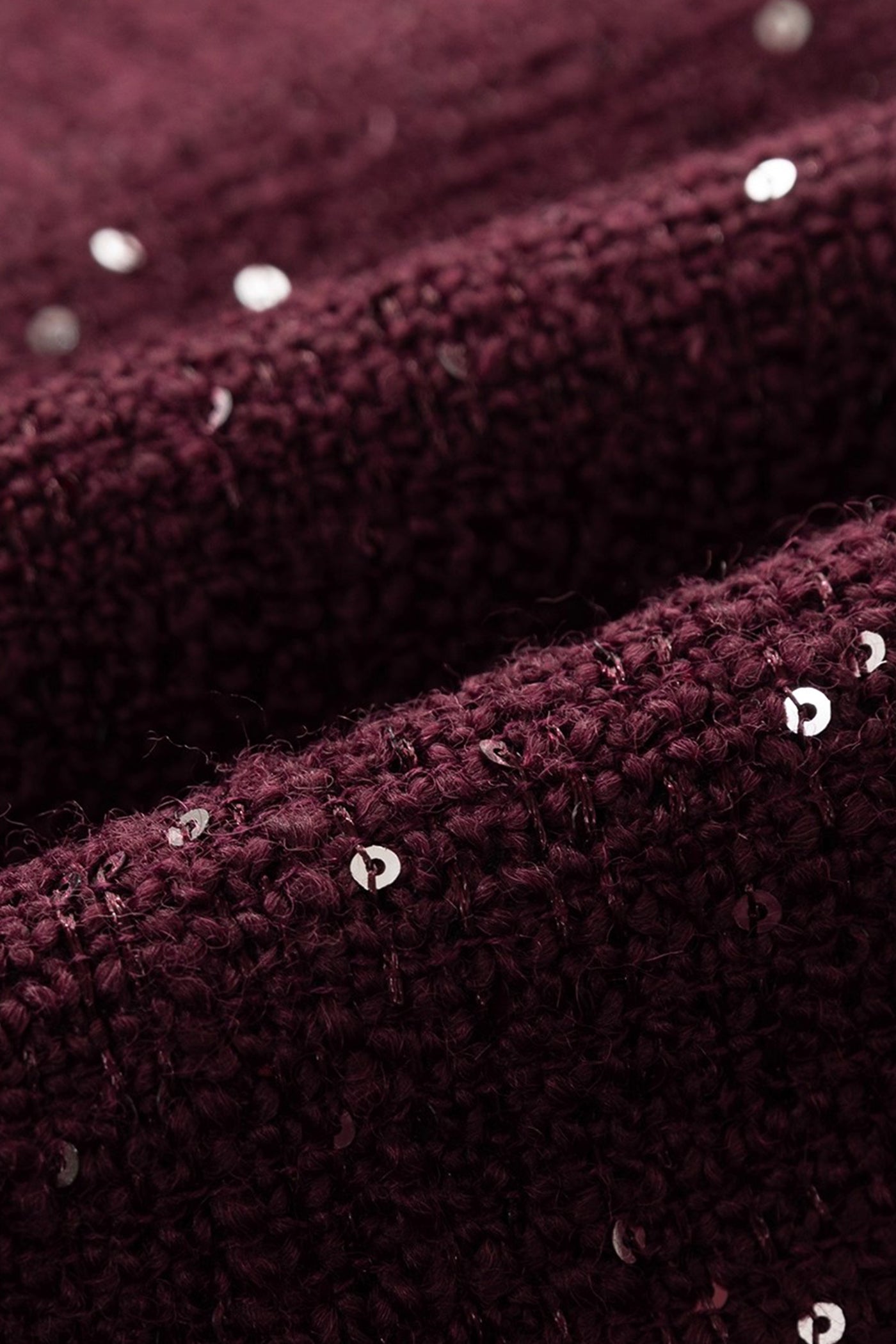 KAMILAN Embellished Wool Tweed Dress Set in Bordeaux