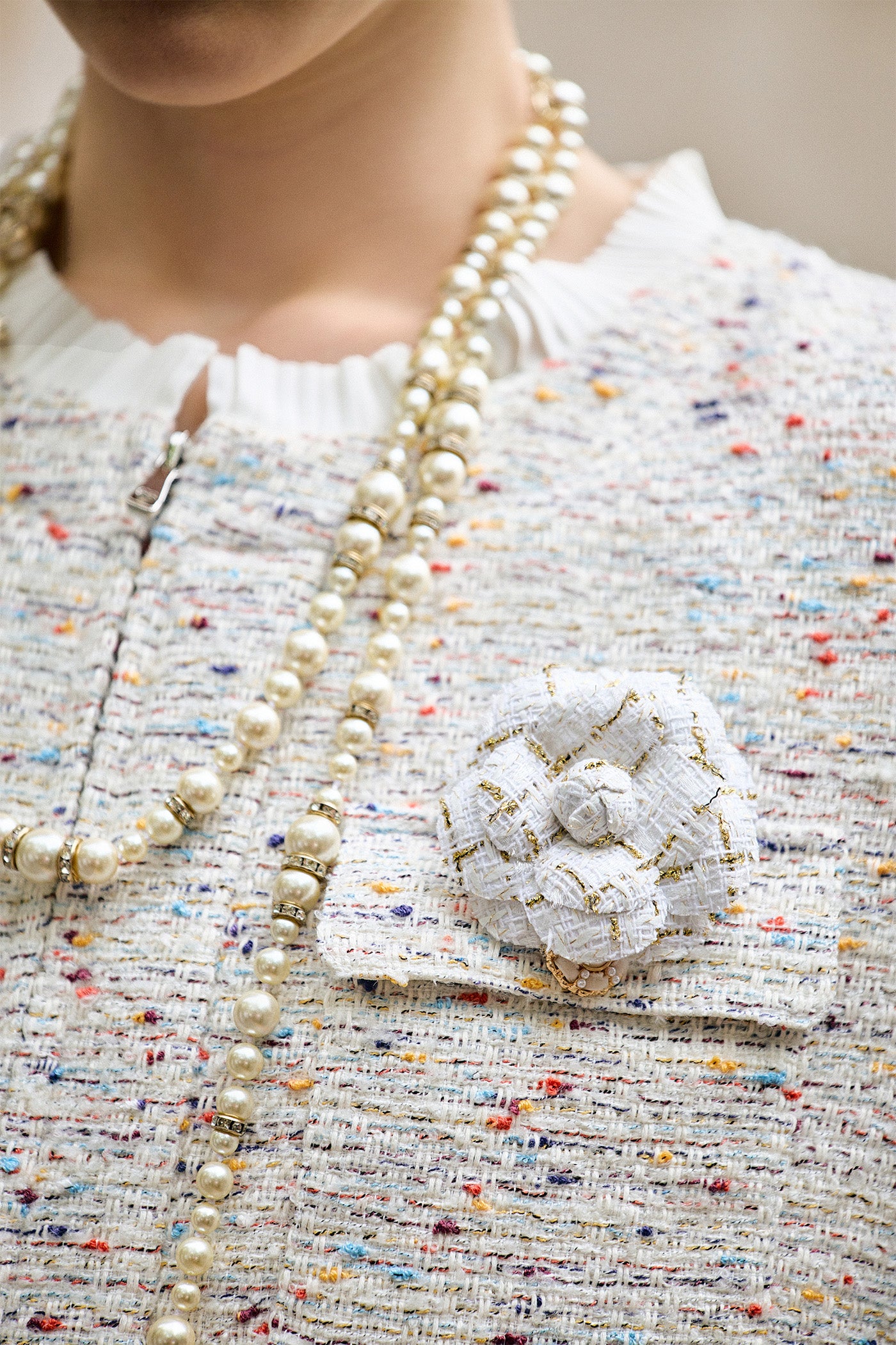 KAMILAN Elegant Tweed-Style High-Waisted Ruffle Sleeve Dress