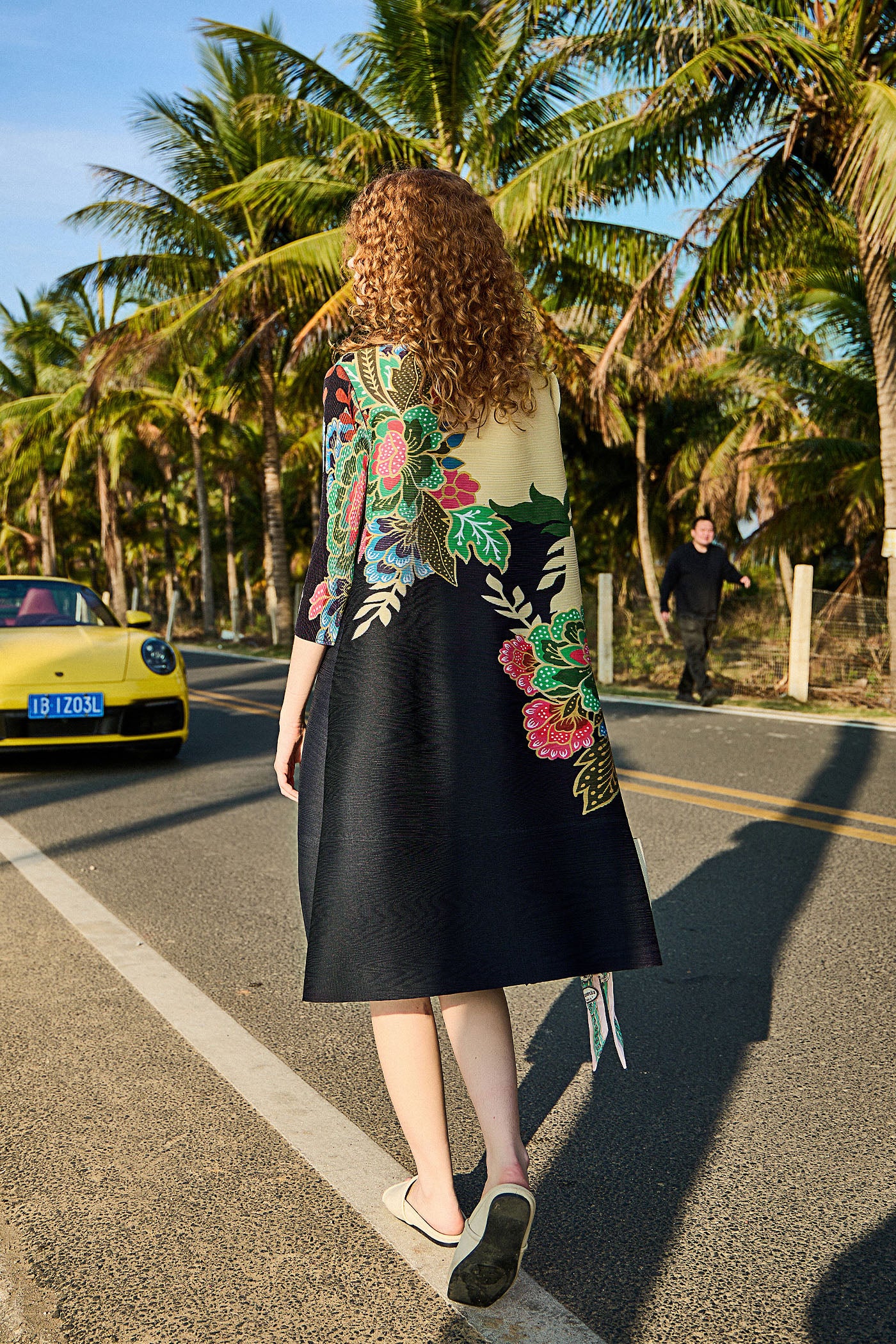 KAMILAN Vacation-Inspired Floral Printed Qipao Dress