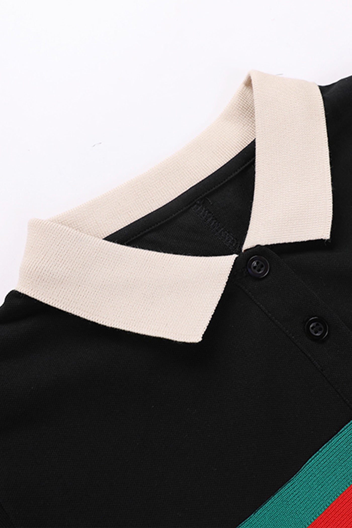 KAMILAN Classic Striped Polo Collar Midi Dress