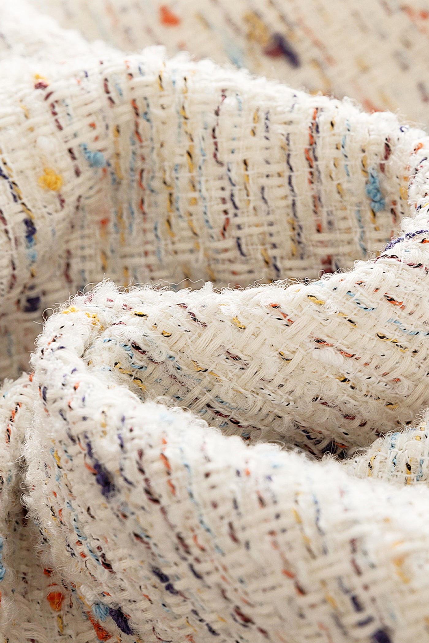 KAMILAN Elegant Tweed-Style High-Waisted Ruffle Sleeve Dress