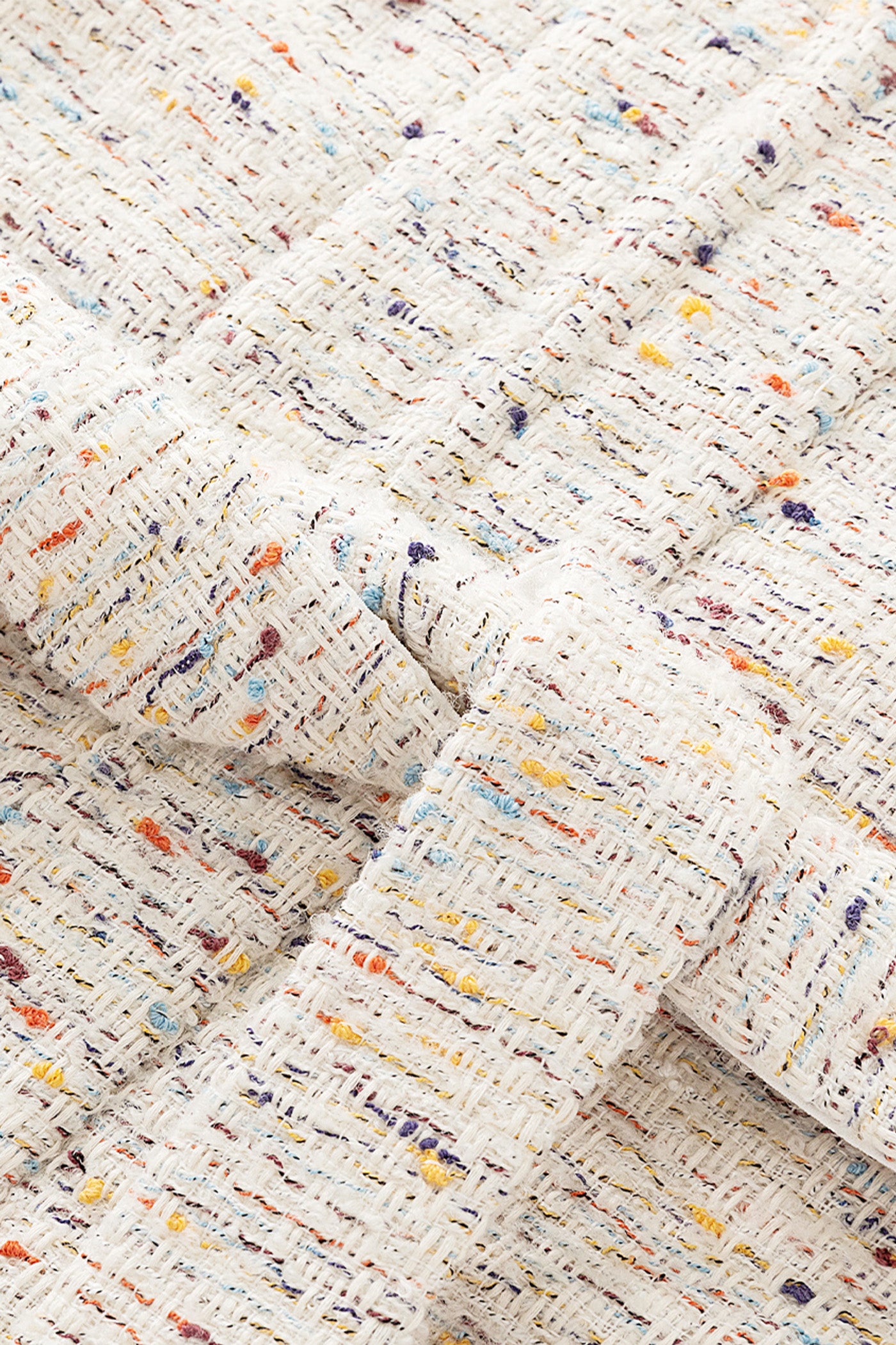 KAMILAN Elegant Tweed-Style High-Waisted Ruffle Sleeve Dress