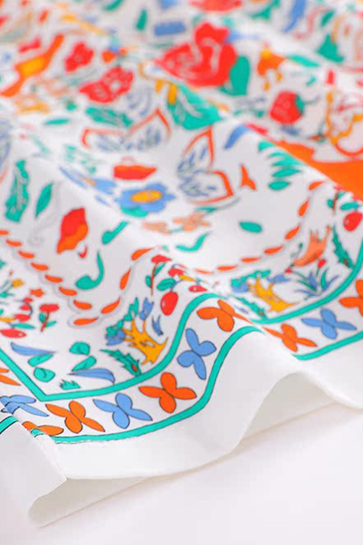 KAMILAN Bohemian Style Mulberry Silk Printed A-Line Dress