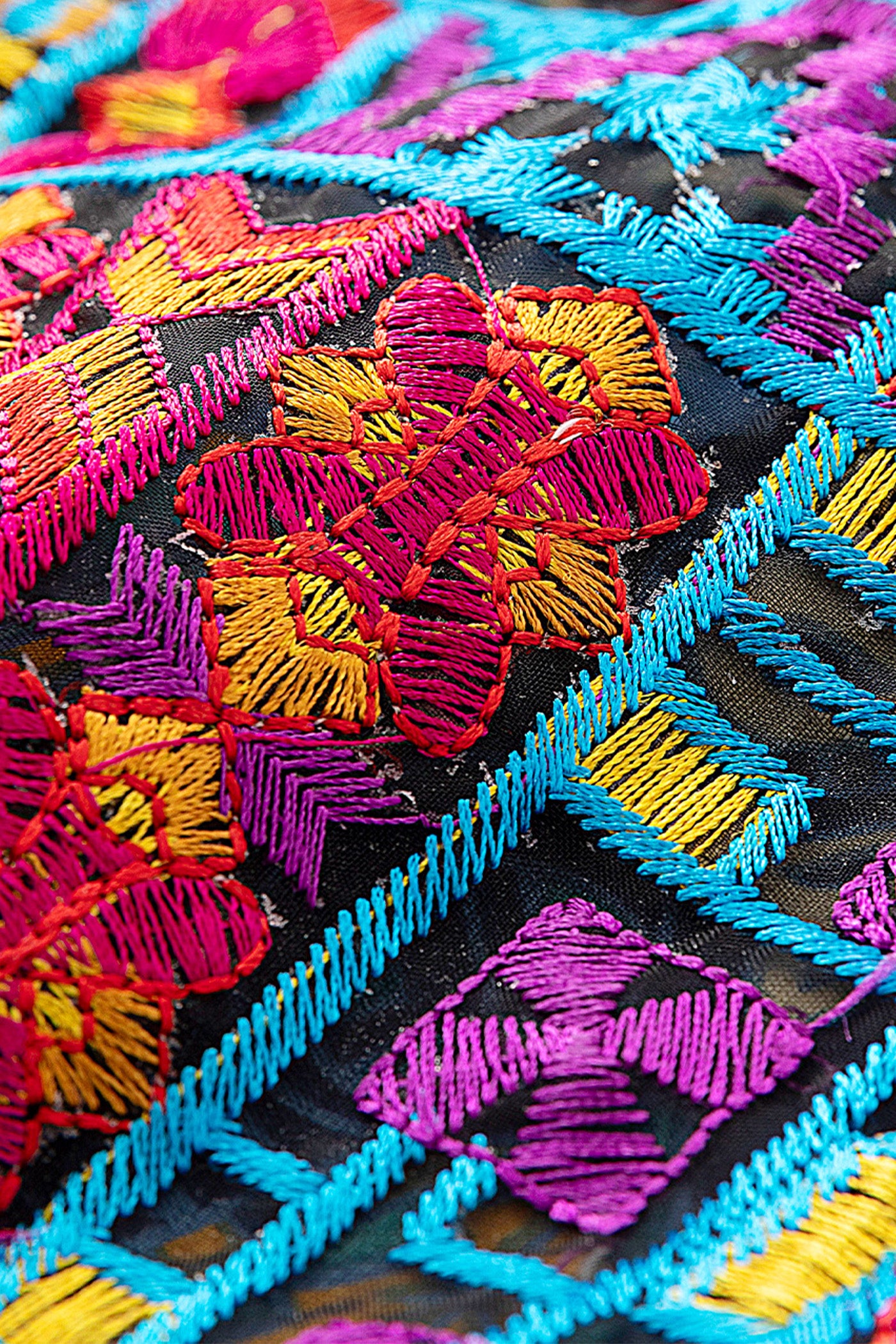 KAMILAN Vacation-Inspired Printed & Embroidered Patchwork Dress