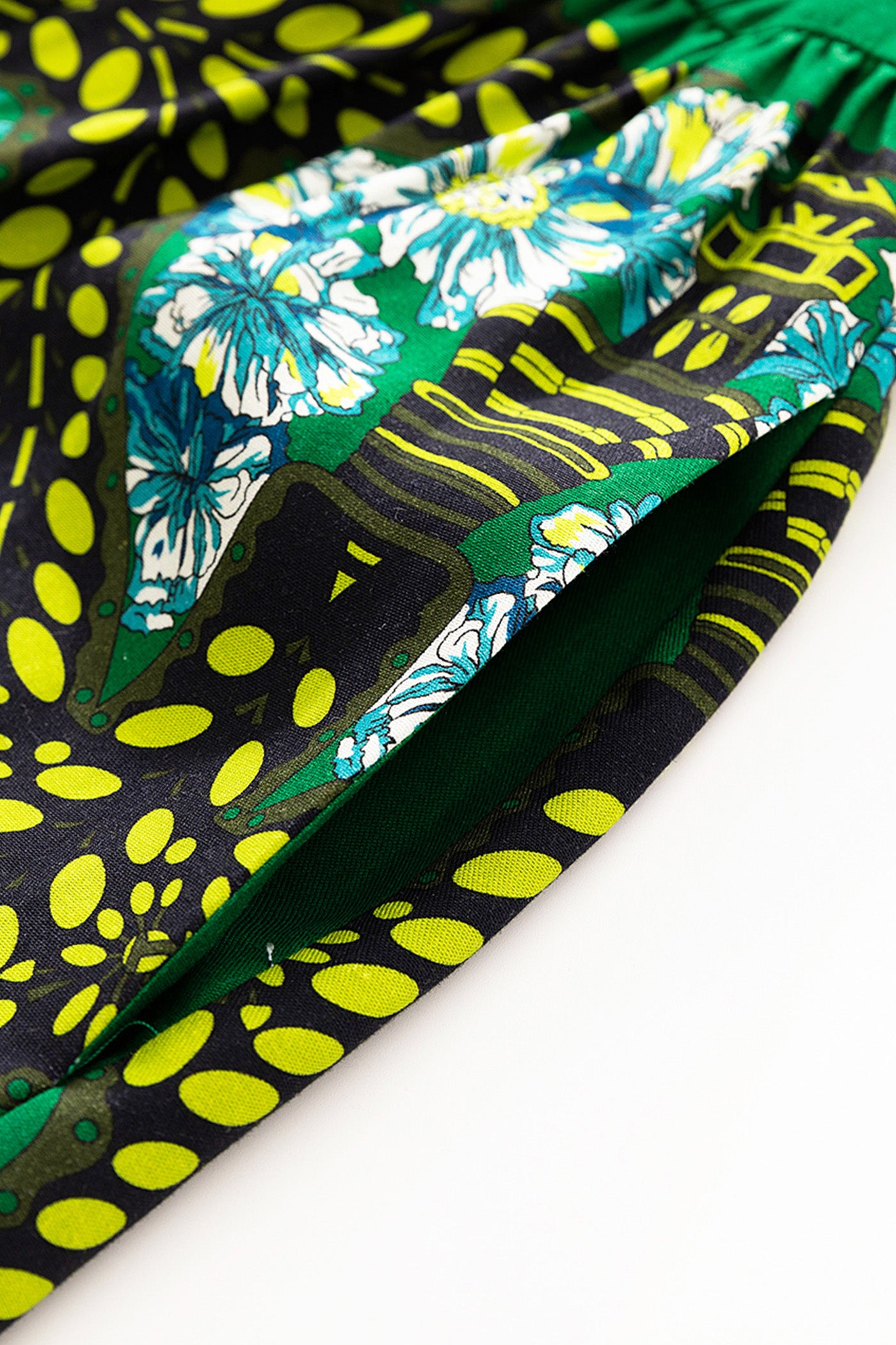 KAMILAN Bohemian-Style Printed Tie-Waist Dress