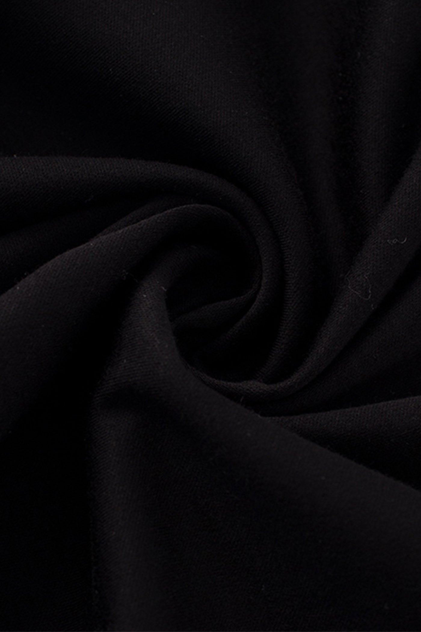 KAMILAN Black Round Neck Short-Sleeve T-Shirt