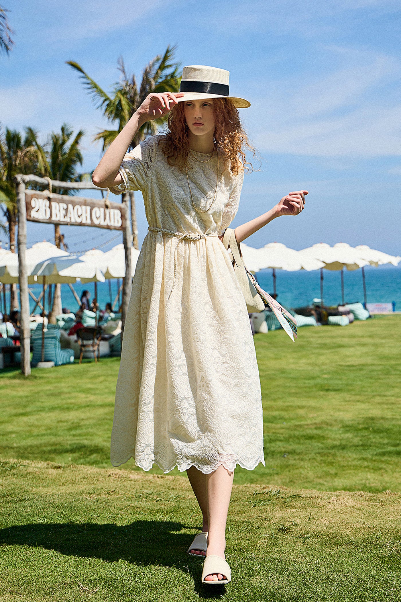 KAMILAN Vintage-Style Beaded Embroidered Dress