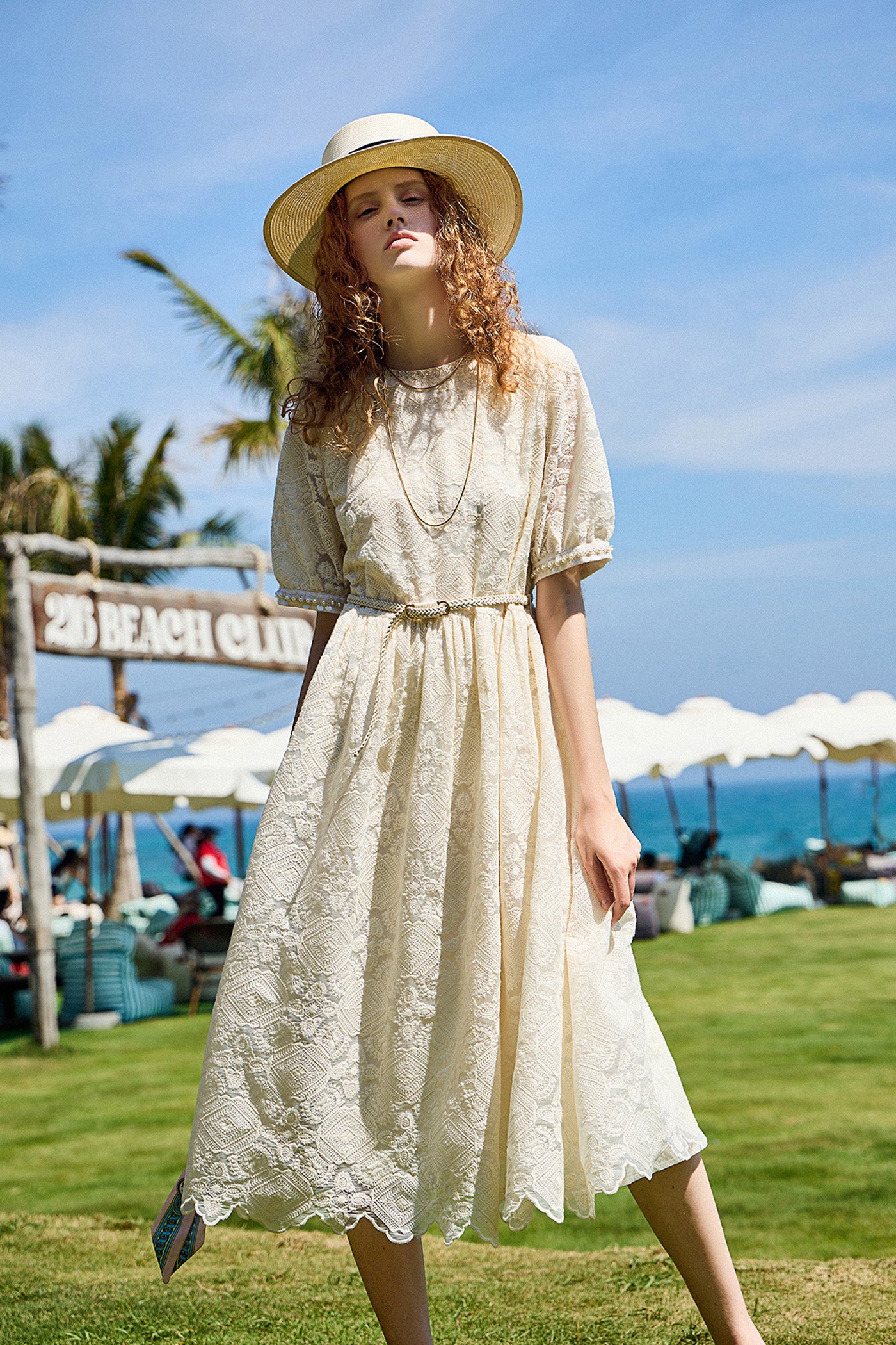 KAMILAN Vintage-Style Beaded Embroidered Dress