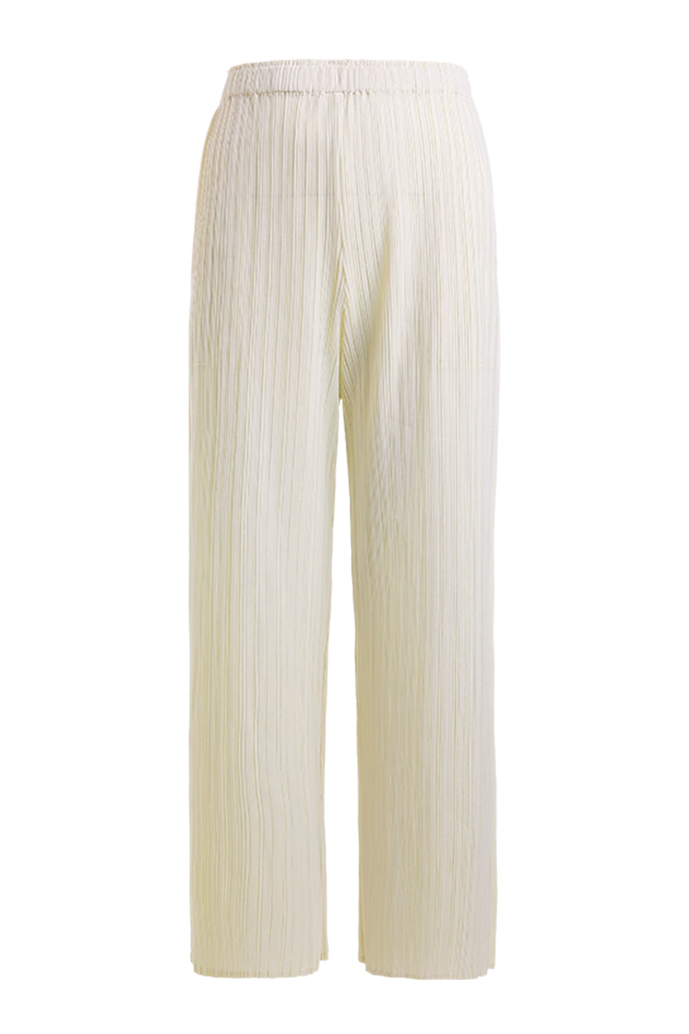 KAMILAN White High-Waisted Straight-Leg Casual Pants