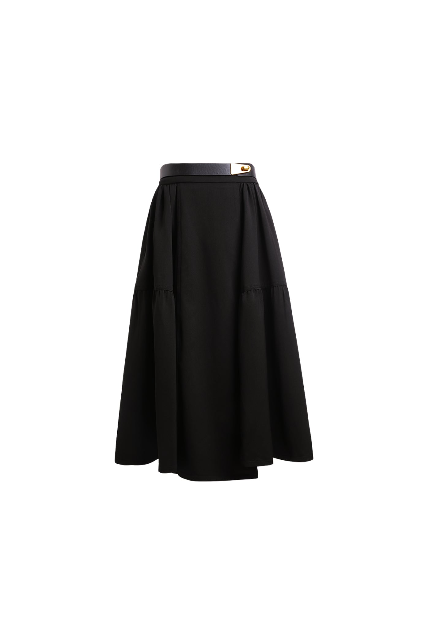 KAMILAN Asymmetrical High-Waisted A-Line Skirt