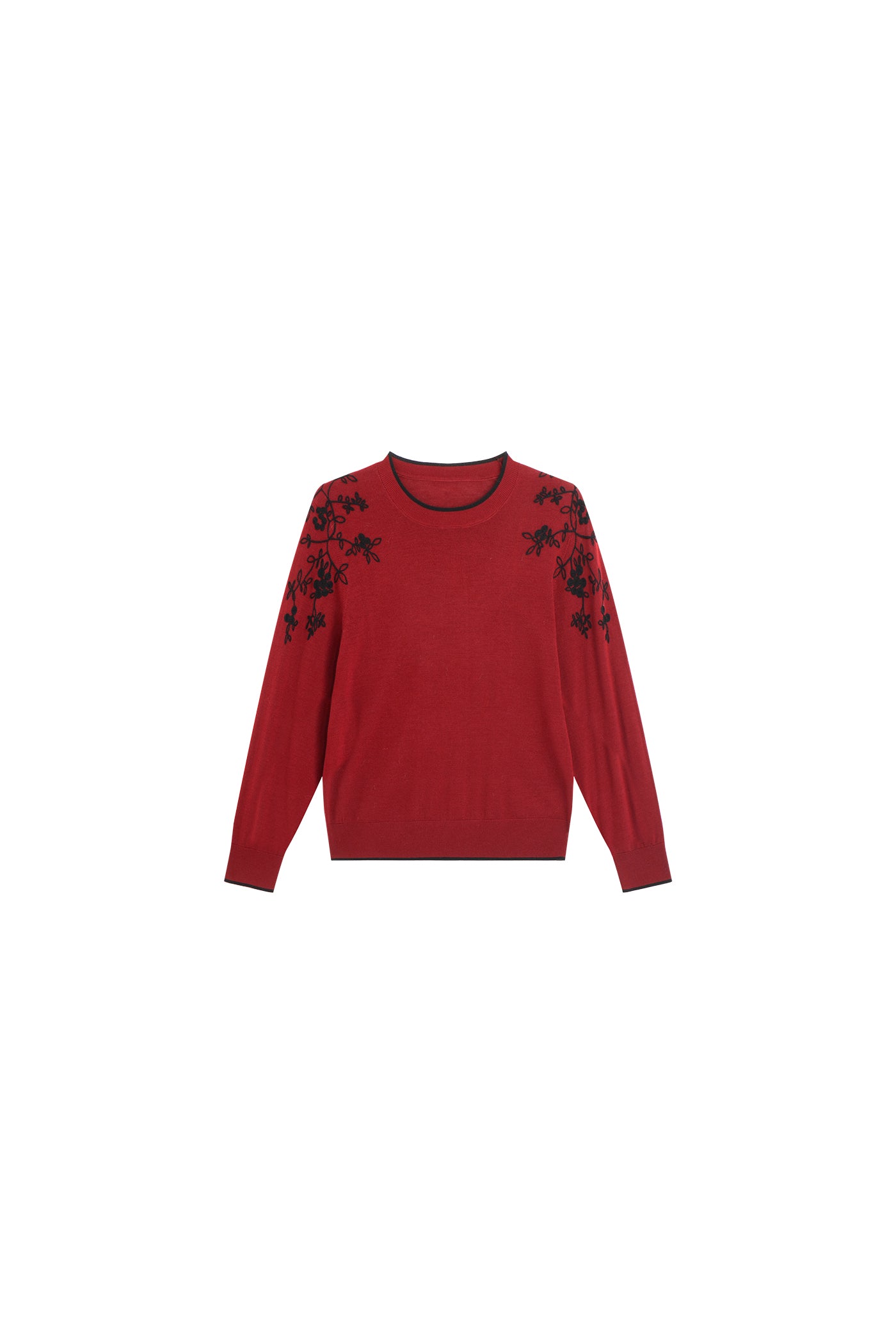 KAMILAN Women's Embroidered Short Wool Sweater – 2025 Autumn/Winter Collection, Knit Top
