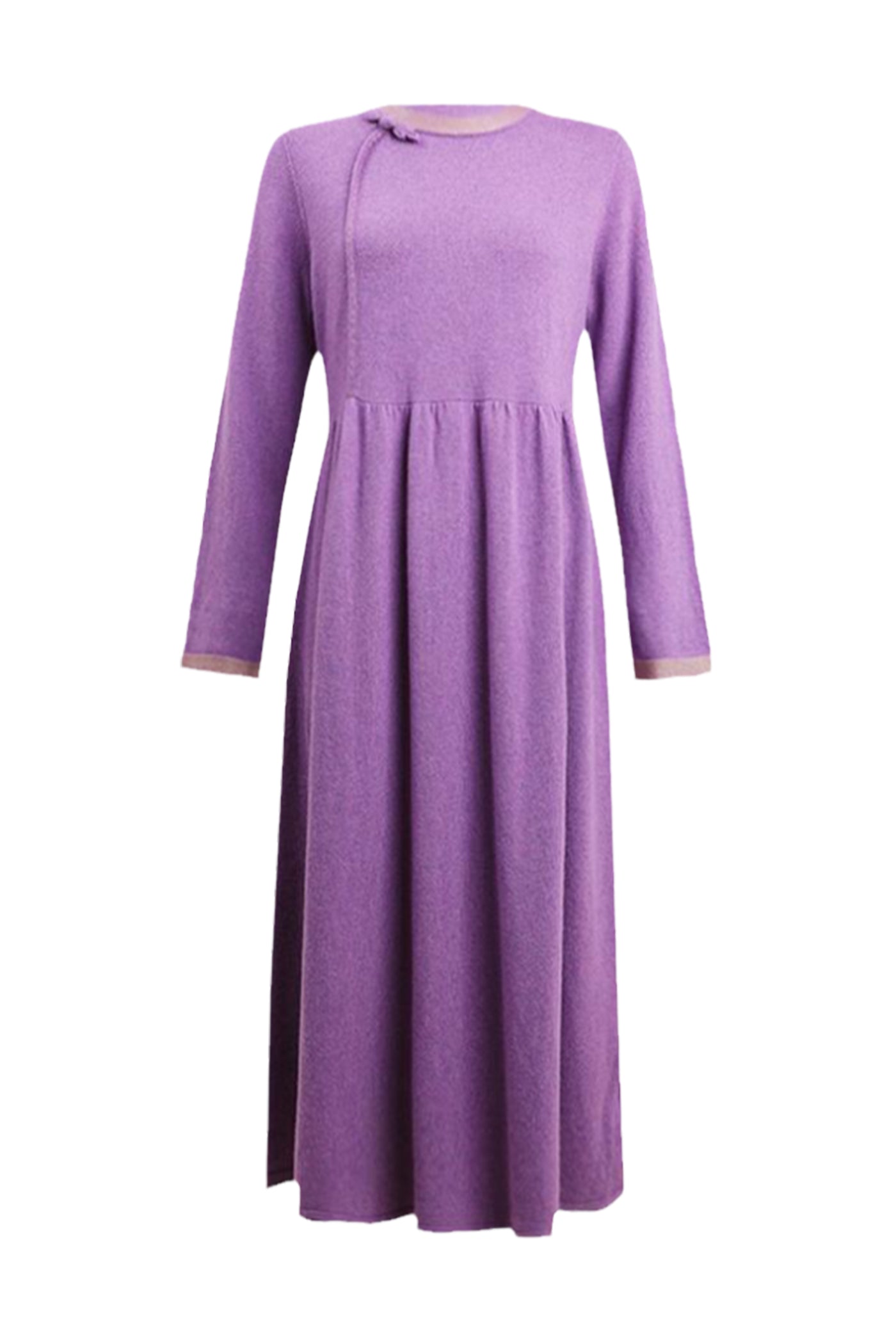 KAMILAN New Chinese Retro Wool Knitted Dress Women's New Mid-long High Waist A-line Dress in Fall/Winter 2025