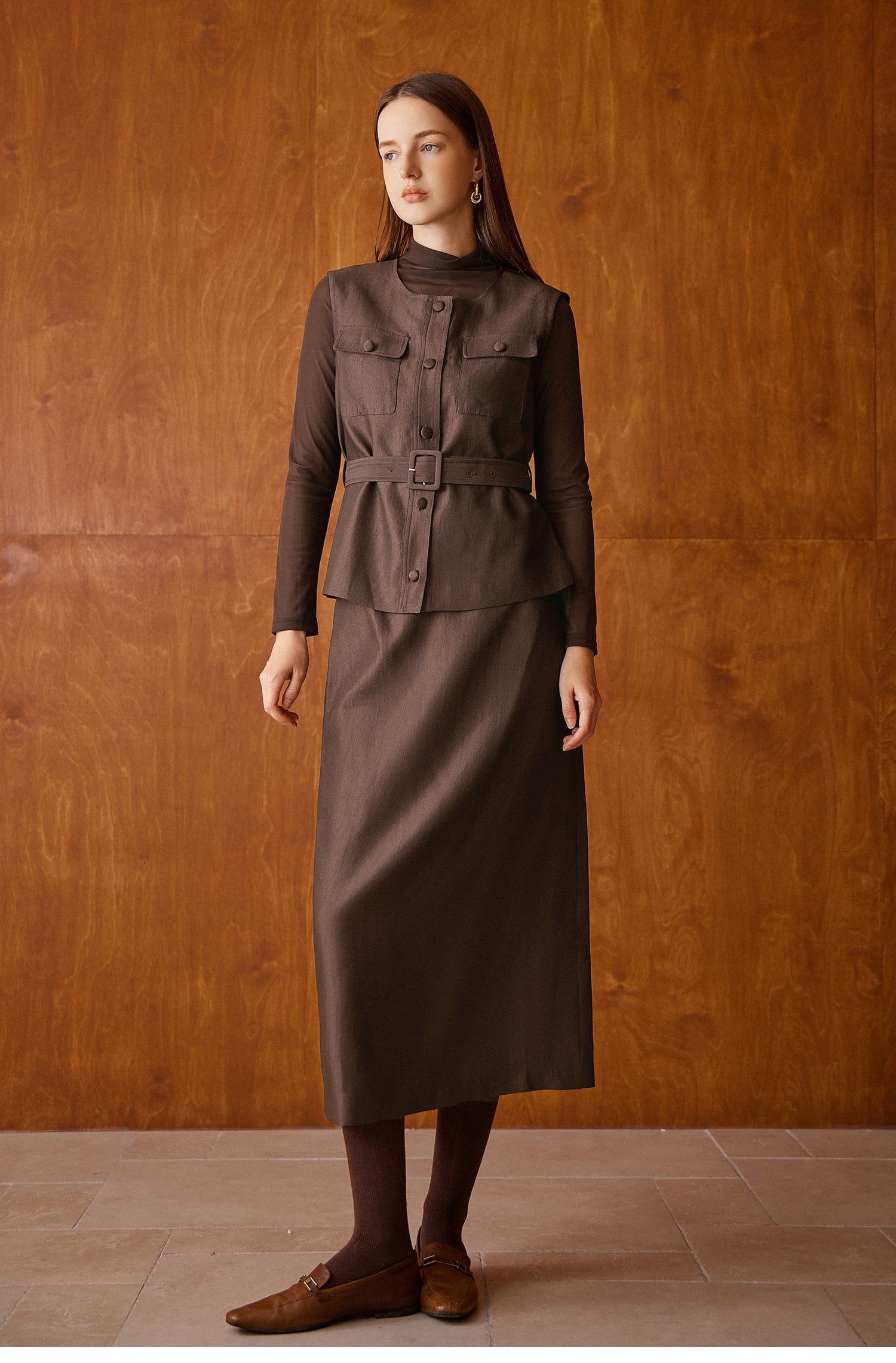 KAMILAN Shenxun Long-sleeved T-shirt with Collar for Women, 2025 Autumn New Style, Fashionable Mesh Underwear Design Top