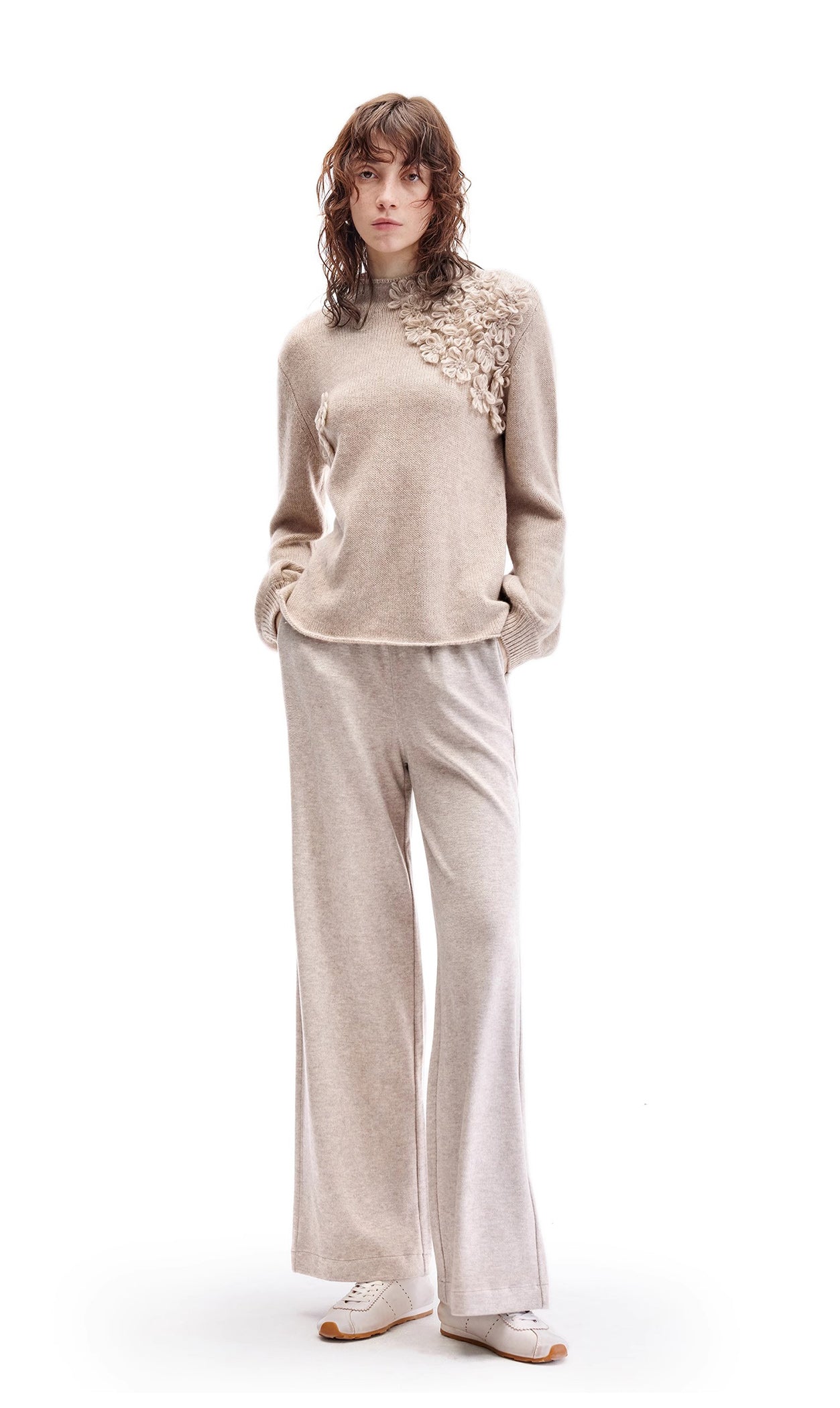 KAMILAN Women's High-Waist Wide-Leg Pants – 2025 Winter Loose Straight-Leg Trousers with Draped Floor-Length Fit