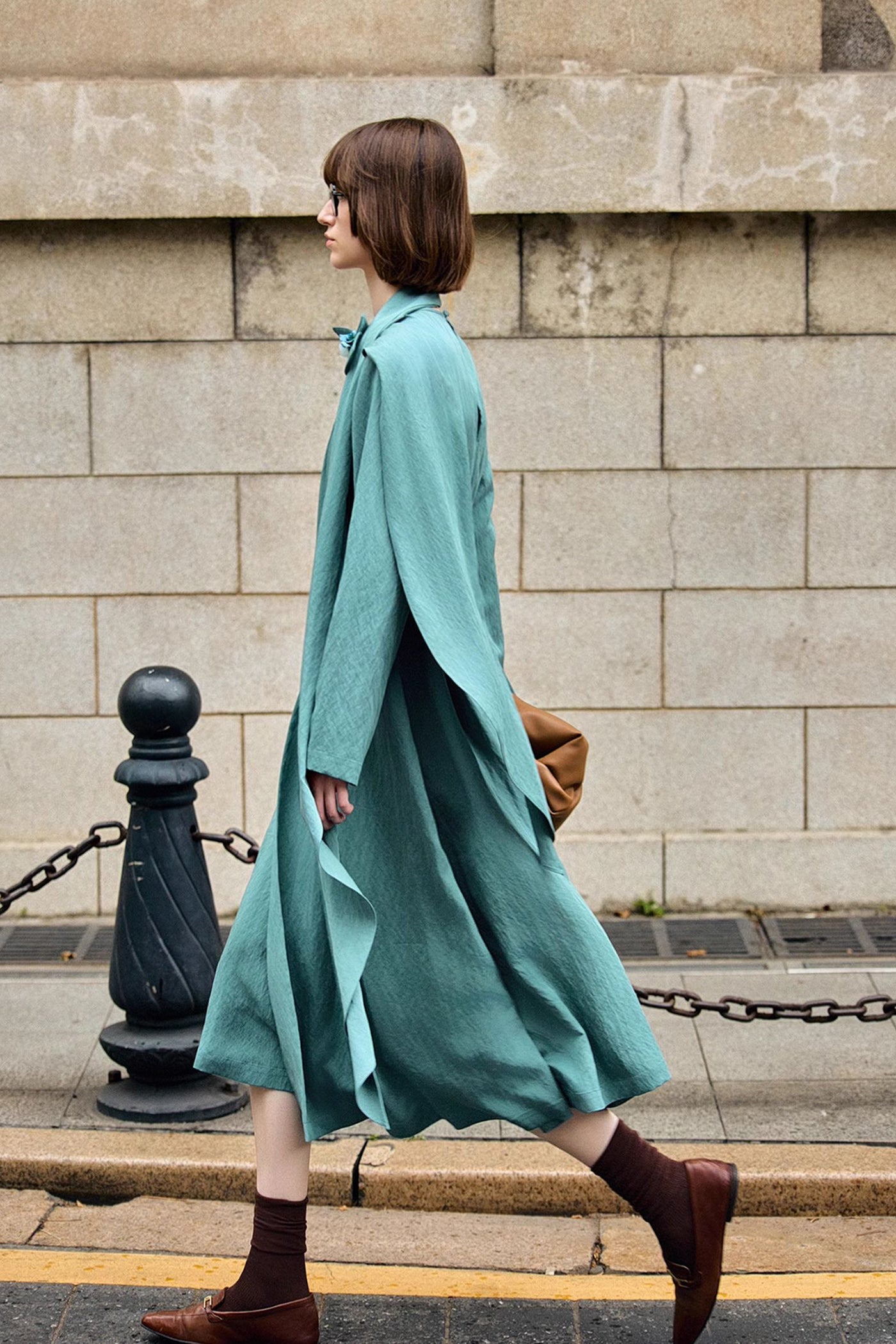 KAMILAN Women's Vintage-Inspired Midi Dress – 2025 Autumn New Elegant A-Line Design