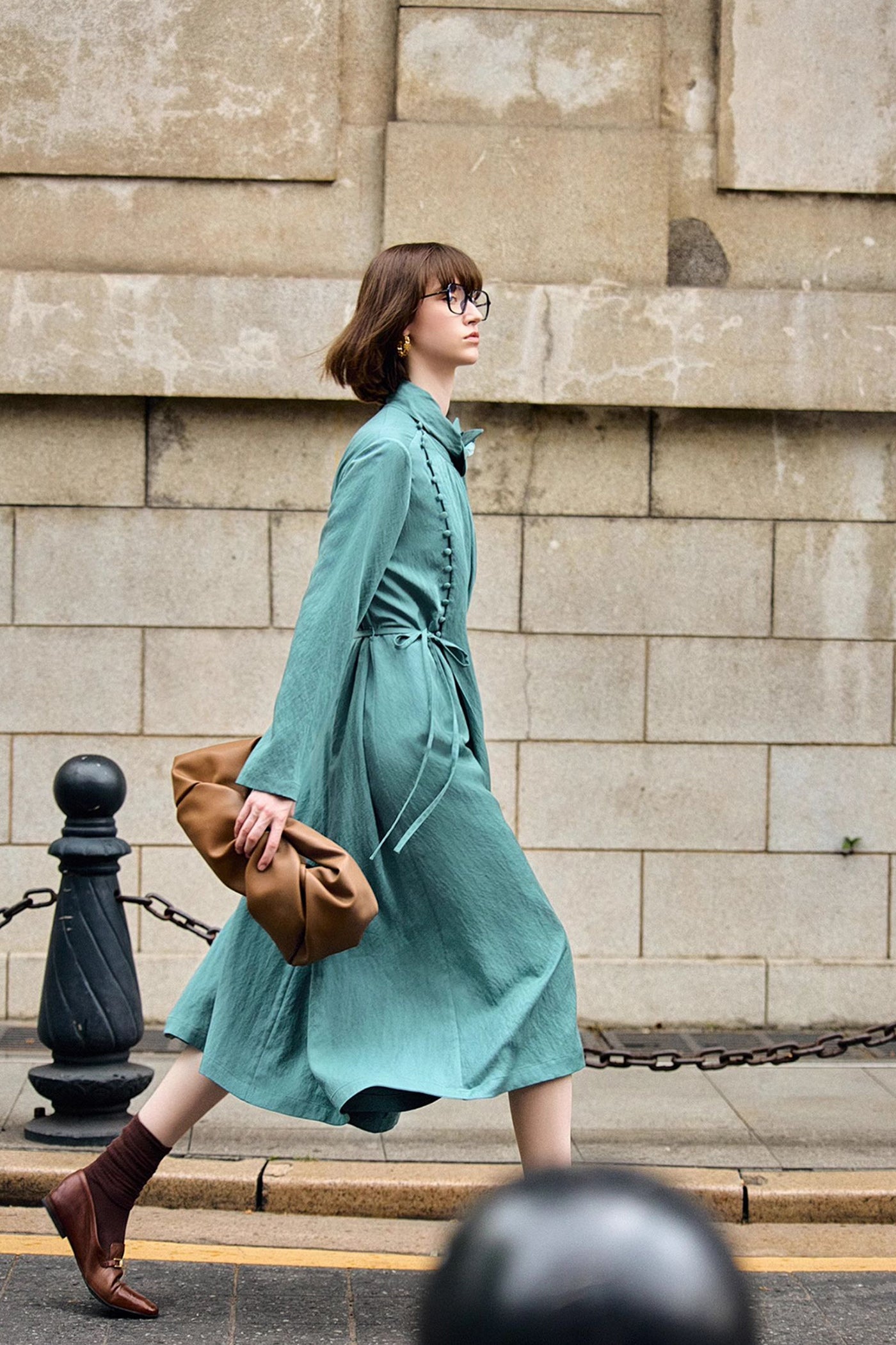 KAMILAN Women's Vintage-Inspired Midi Dress – 2025 Autumn New Elegant A-Line Design