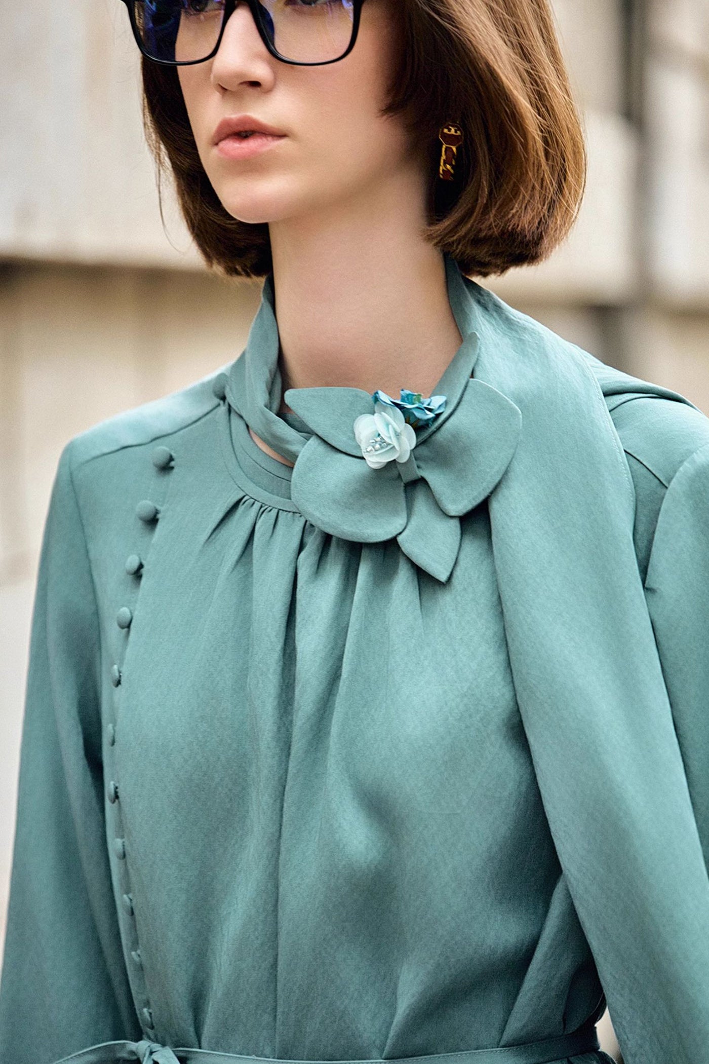 KAMILAN Women's Vintage-Inspired Midi Dress – 2025 Autumn New Elegant A-Line Design