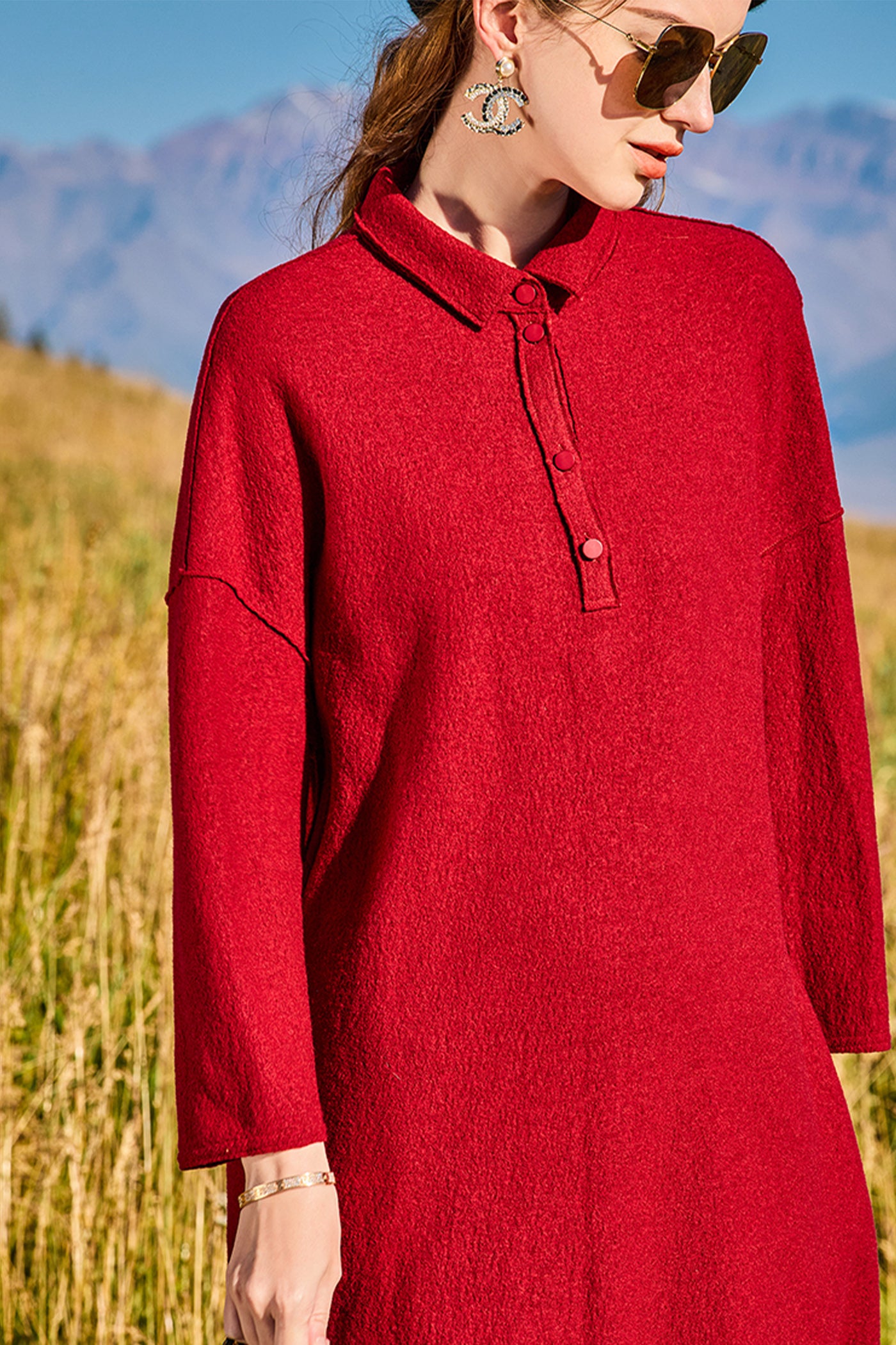 KAMILAN New Wool Dress For Autumn And Winter 2025