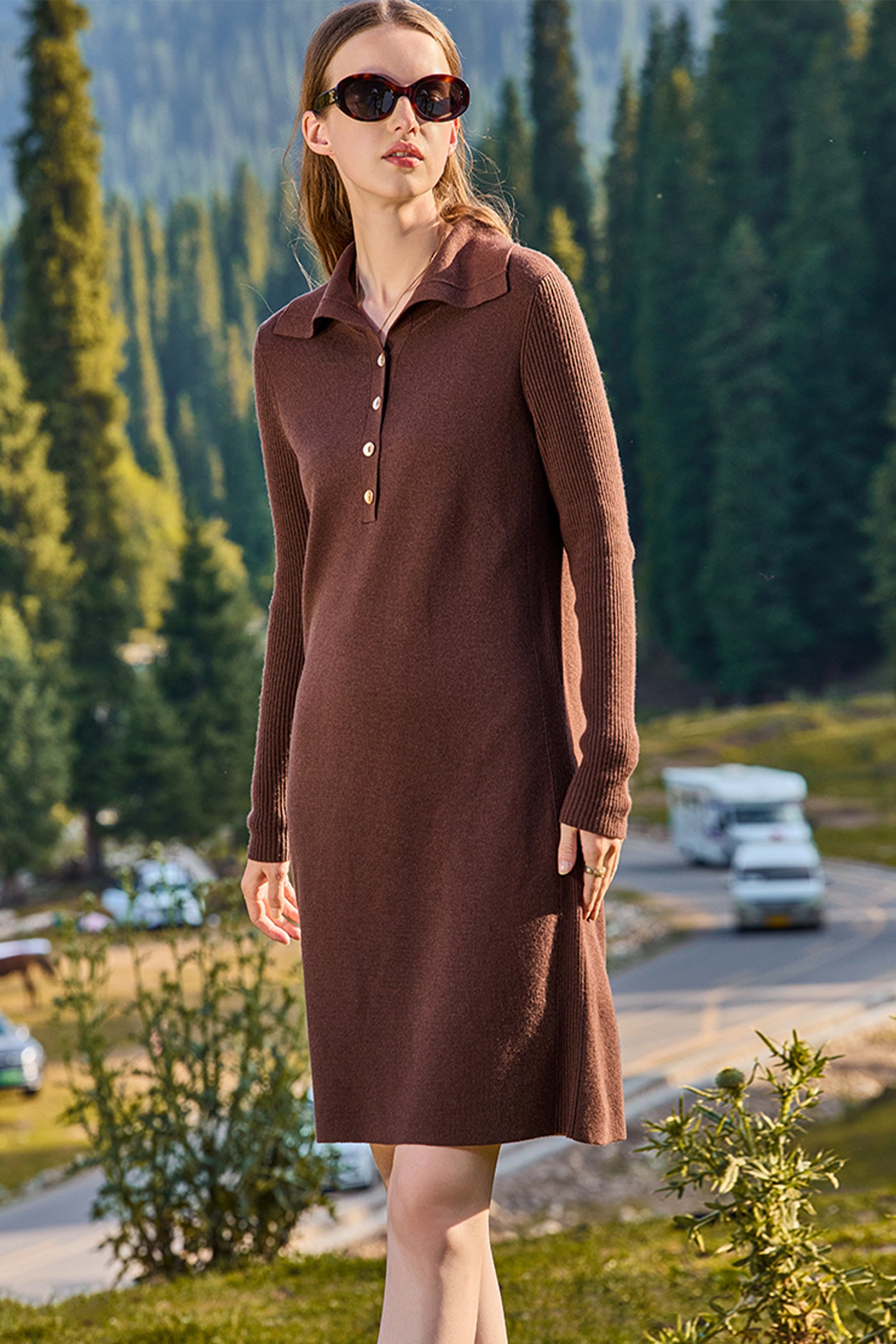KAMILAN 25 Autumn French Woolen Knitted Dress