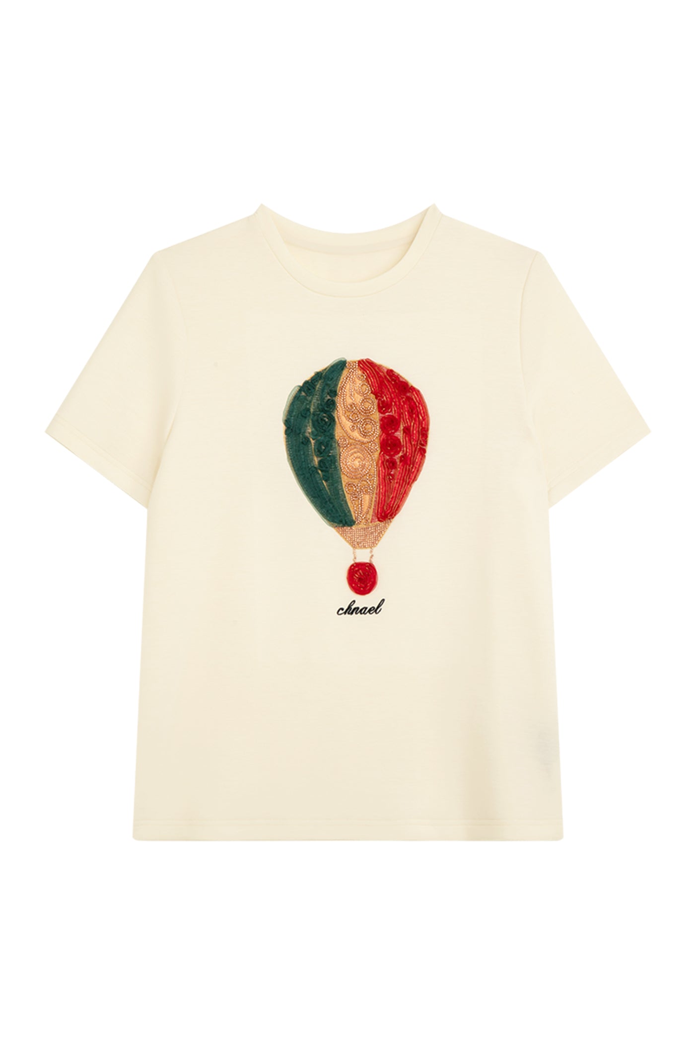 KAMILAN T-Shirt with 3D Embellished Hot Air Balloon Motif