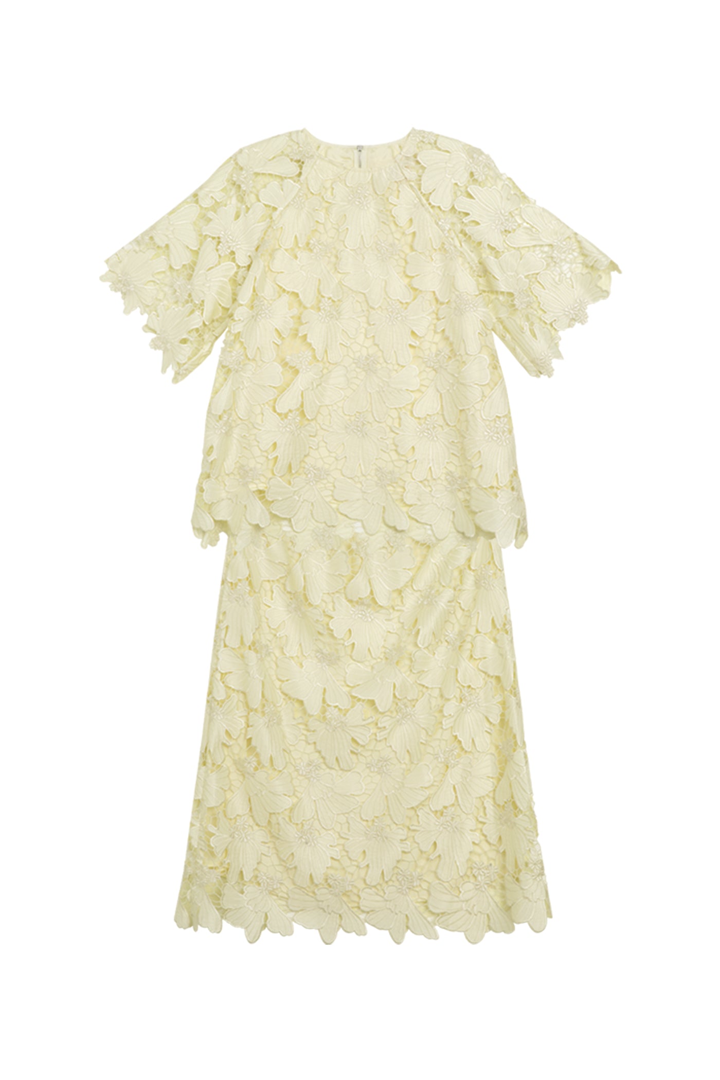 KAMILAN Summer Floral Lace Embroidered Skirt Set