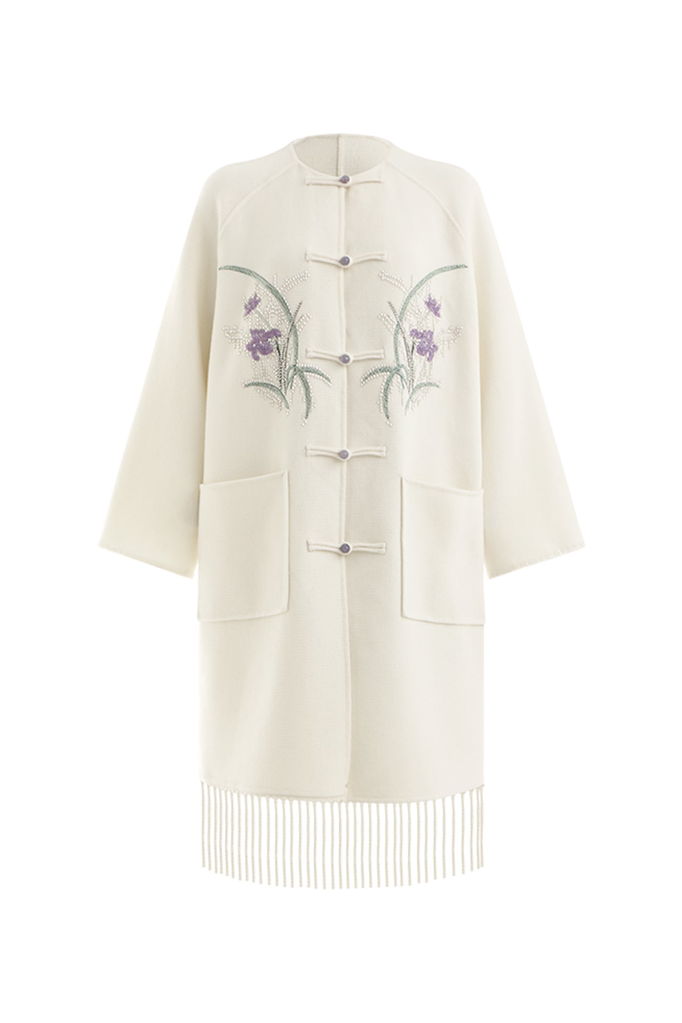 KAMILAN new Chinese style retro wool coat women's 2025 autumn and winter new long double-sided coat.