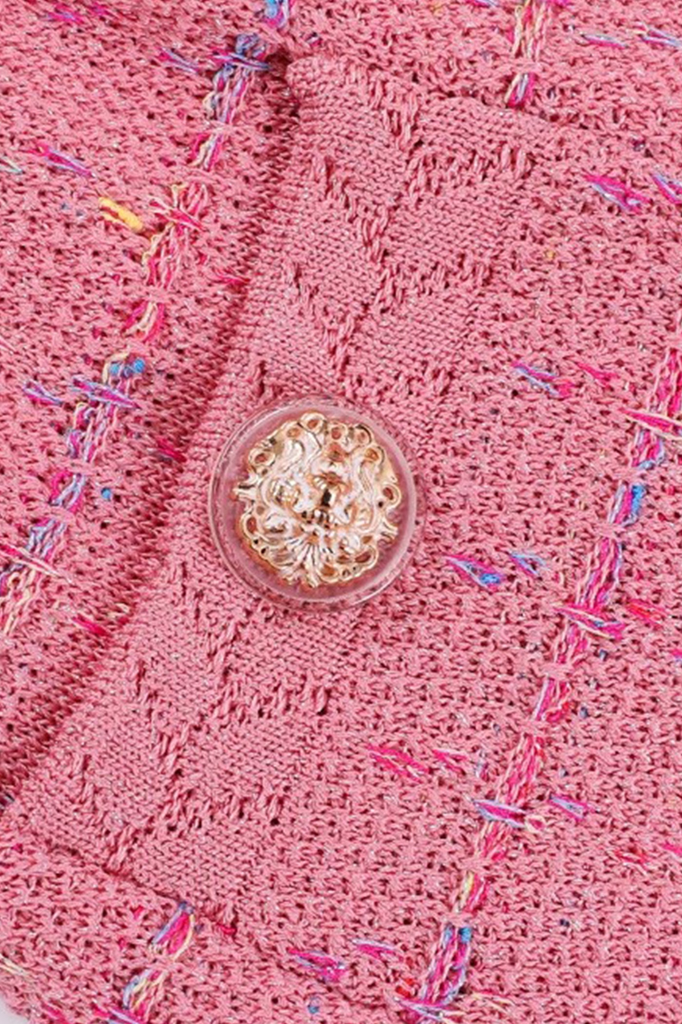 KAMILAN French Chic Tweed-Inspired Skirt – 2025 Autumn New Women's Pink High-Waist A-Line Mini Skirt