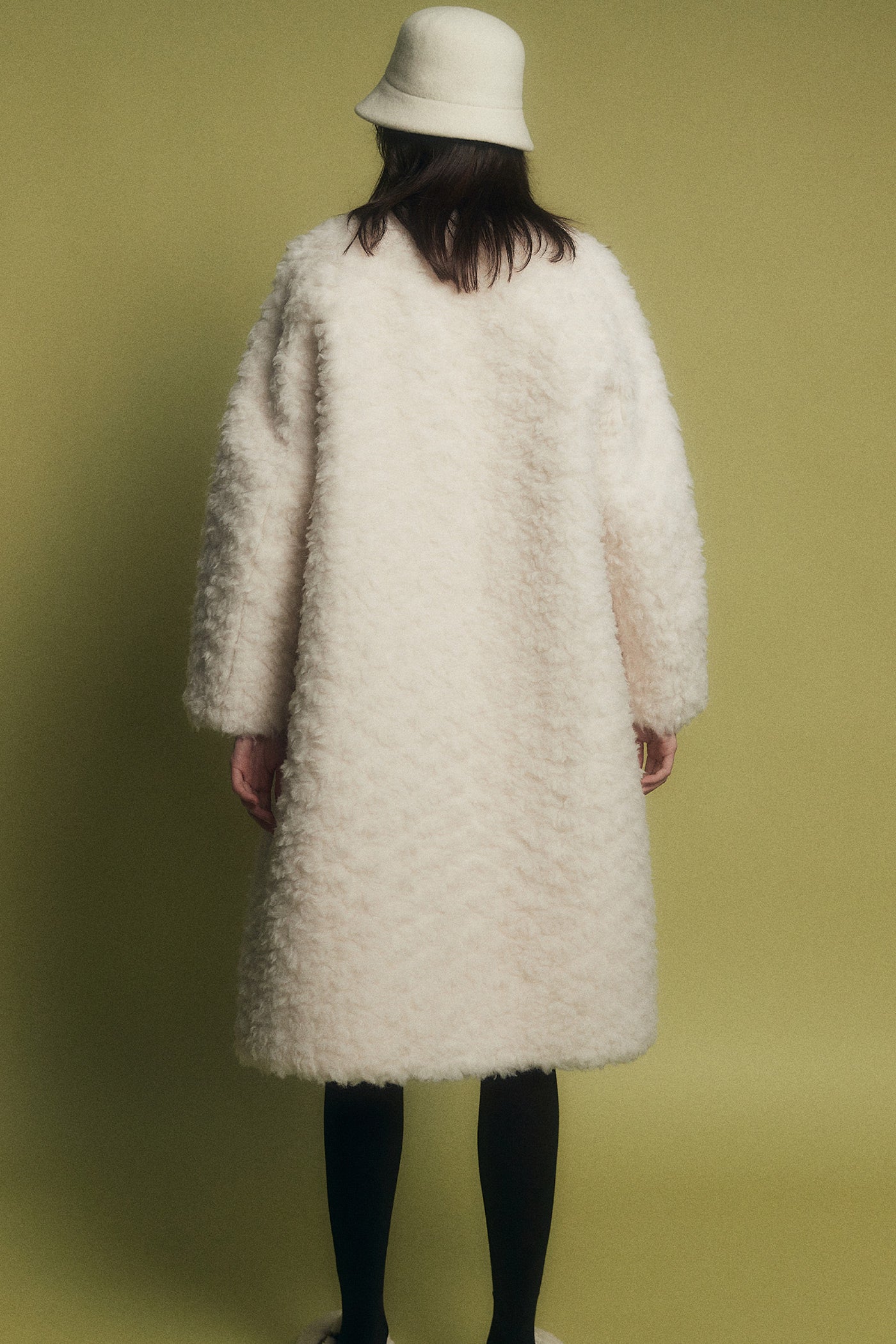 KAMILAN Women's Shearling Wool Coat – 2025 Winter New Mid-Length Warm Maillard Style Jacket