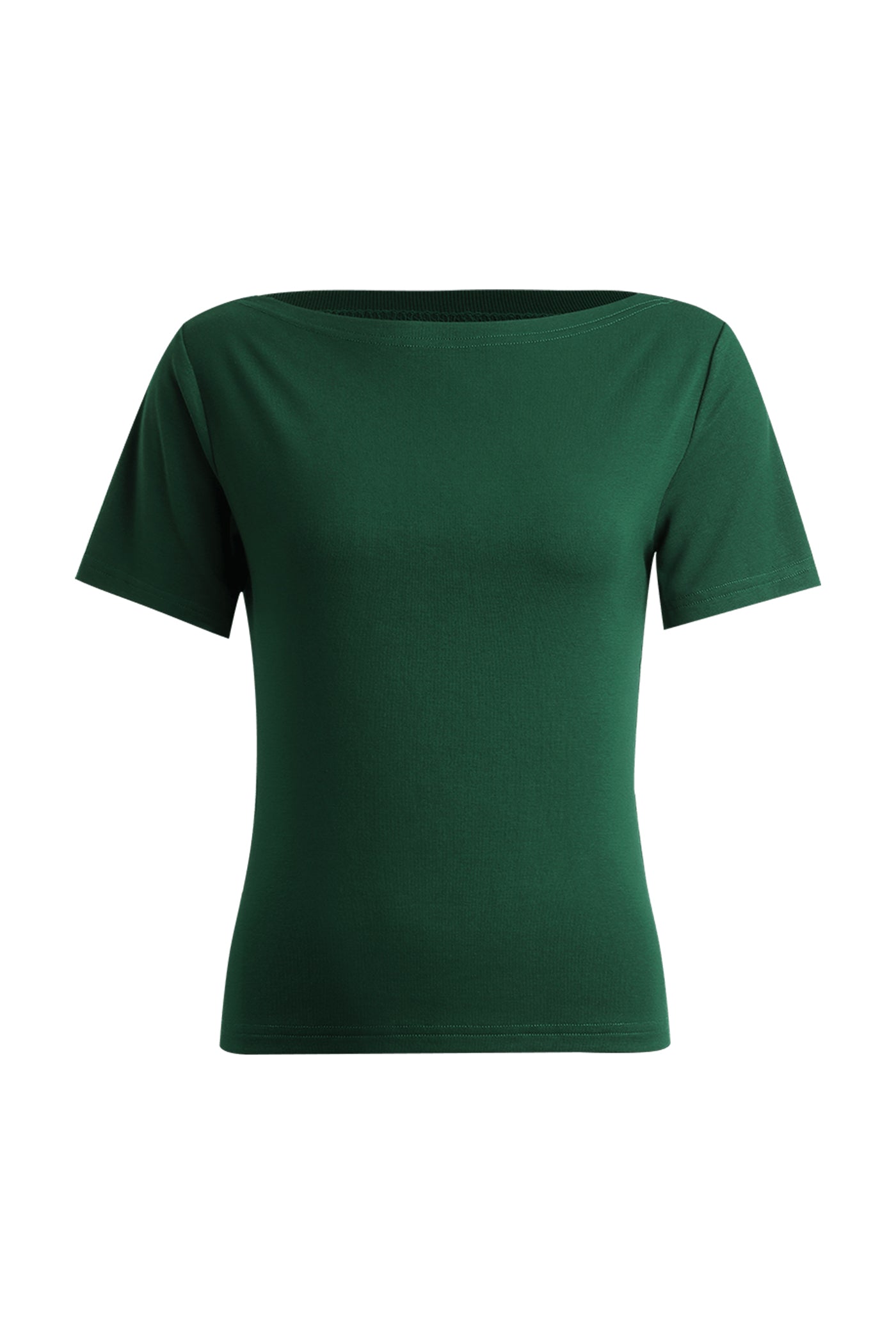 KAMILAN Fitted Green Draped Tee