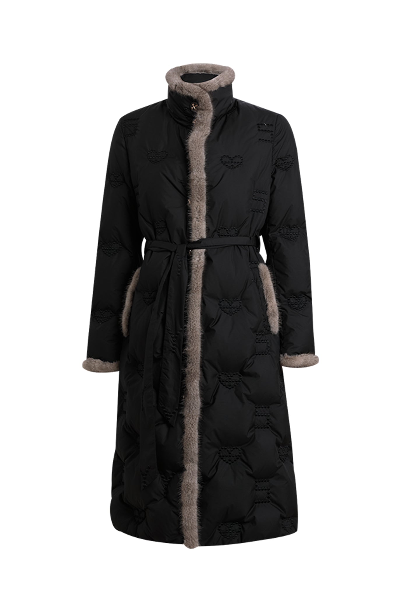 KAMILAN mink fur collar down jacket female 2022 winter new long embroidered white goose down jacket
