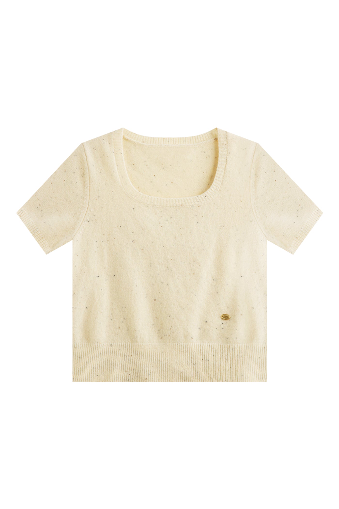 KAMILAN simple style sweater women's autumn new short-sleeved sweater top