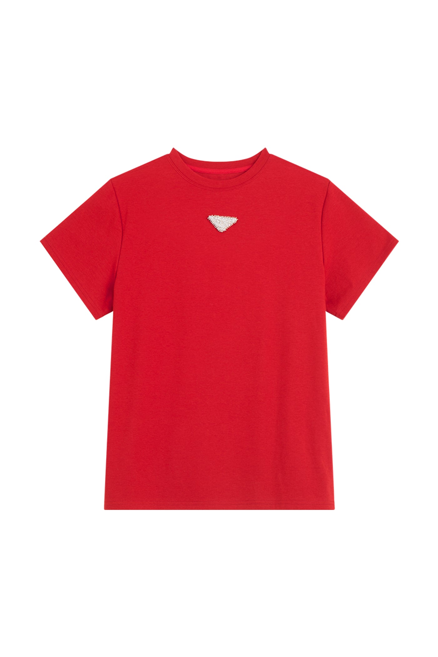 KAMILAN Crewneck Tee with Beaded Detail
