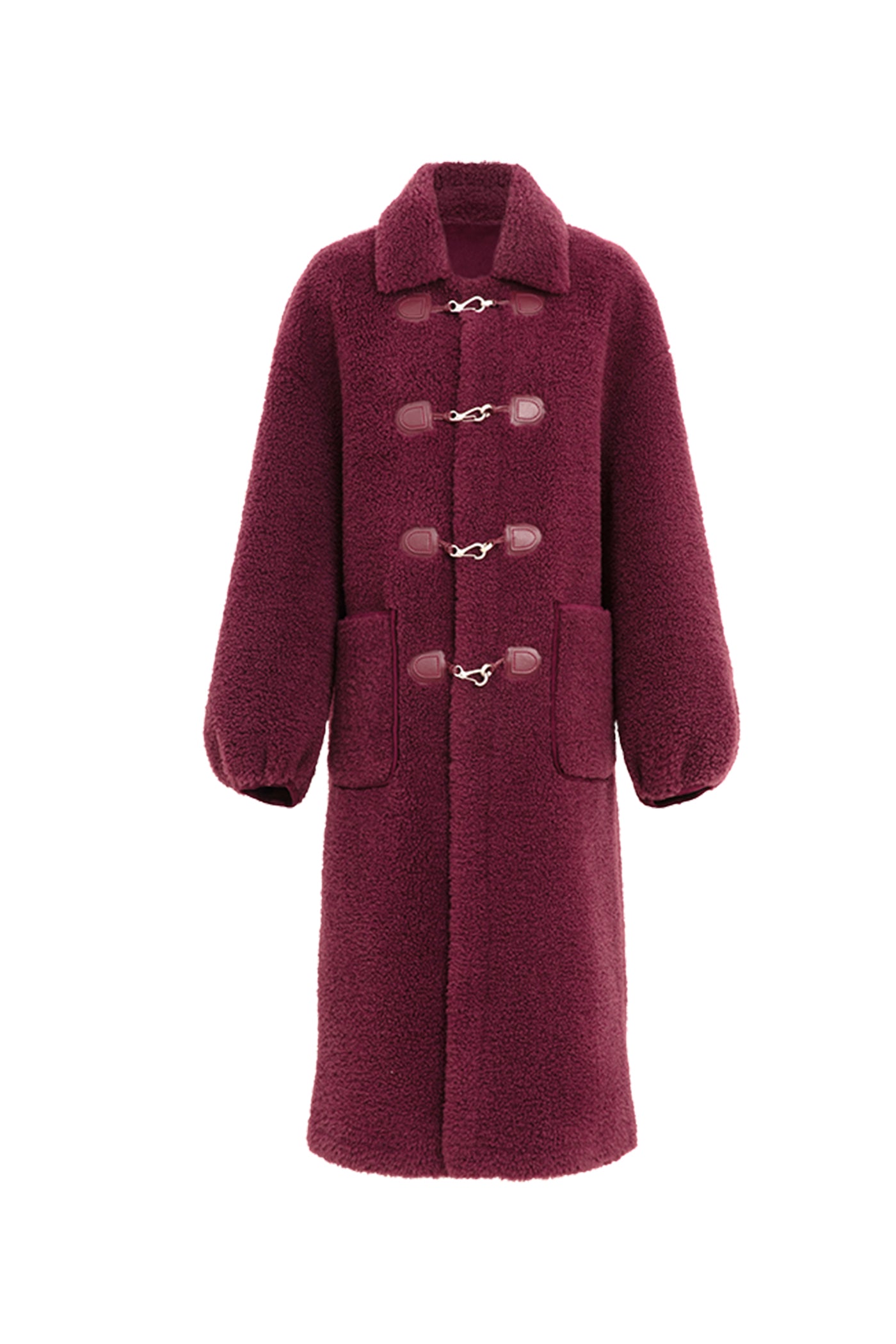 KAMILAN Women's Faux Shearling Coat – 2025 Winter New Mid-Length Lapel Eco Fur Jacket