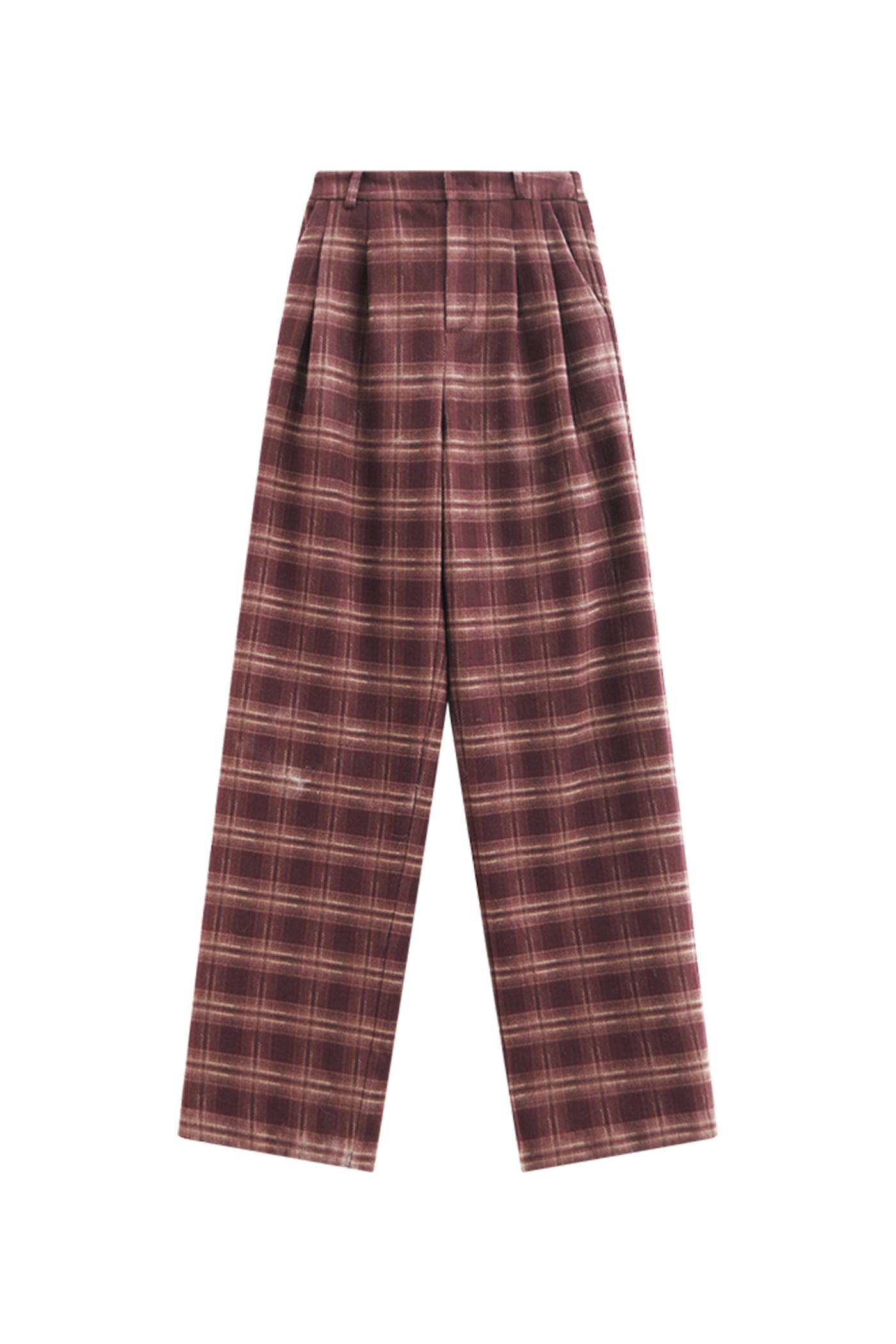 KAMILAN Women’s Plaid Wide-Leg Trousers – 2025 Autumn New High-Waist Casual Loose Pants