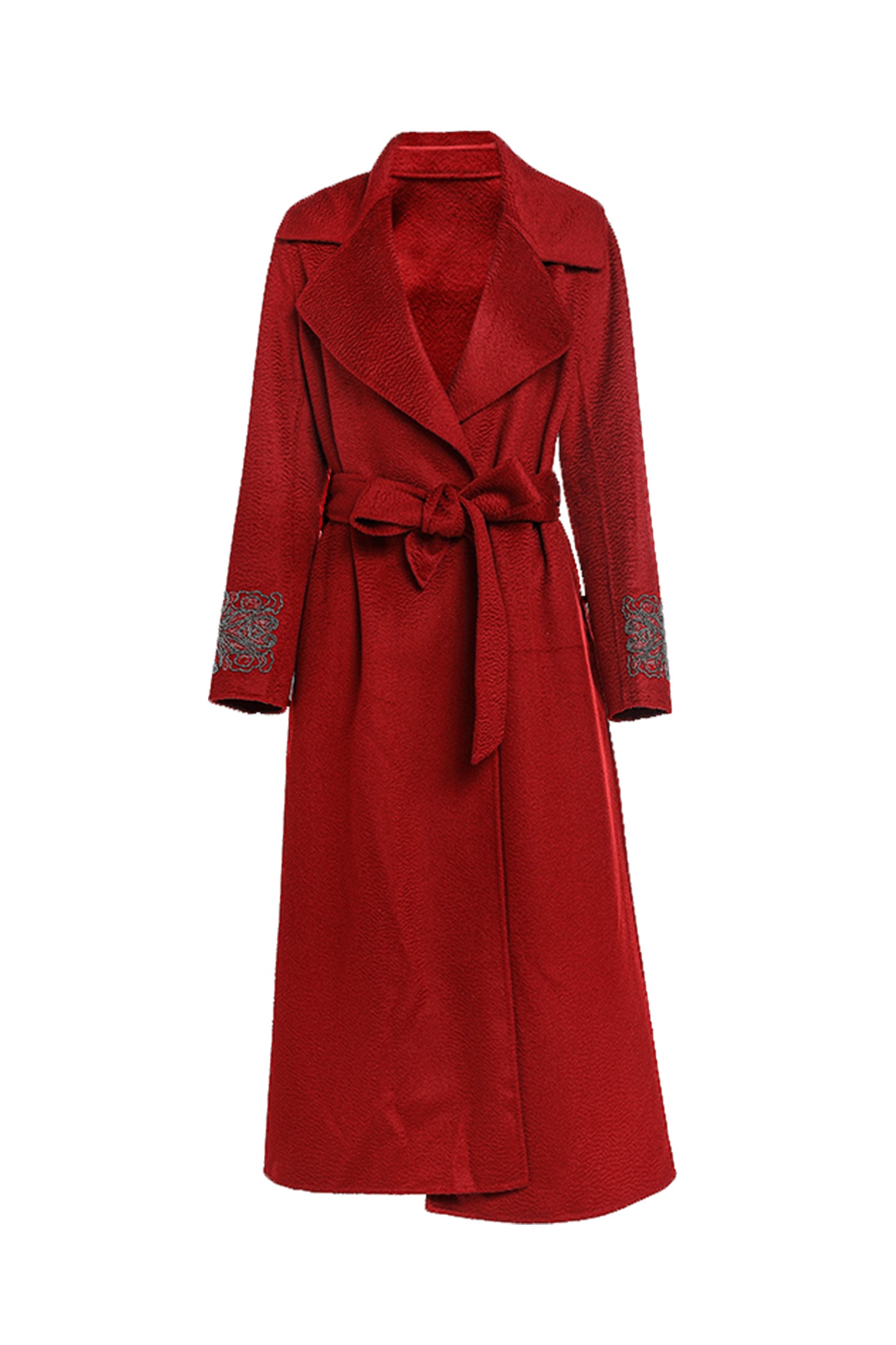KAMILAN ripple wool coat women's new long double-sided wool coat coat in autumn and winter