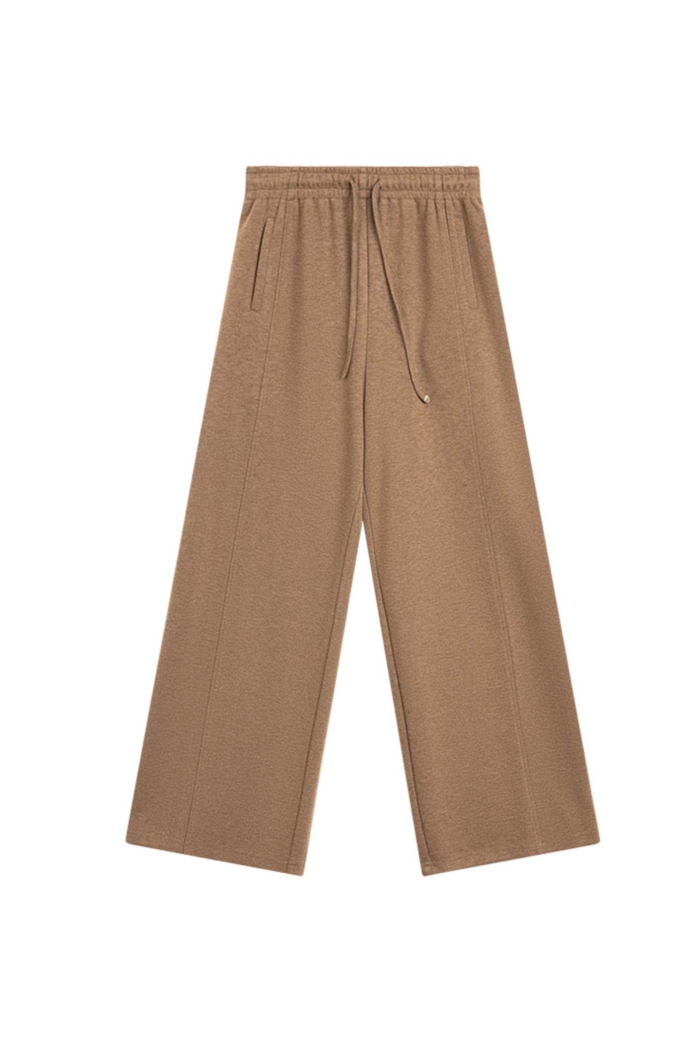 KAMILAN Wide-Leg Knit Trousers in Chestnut Brown