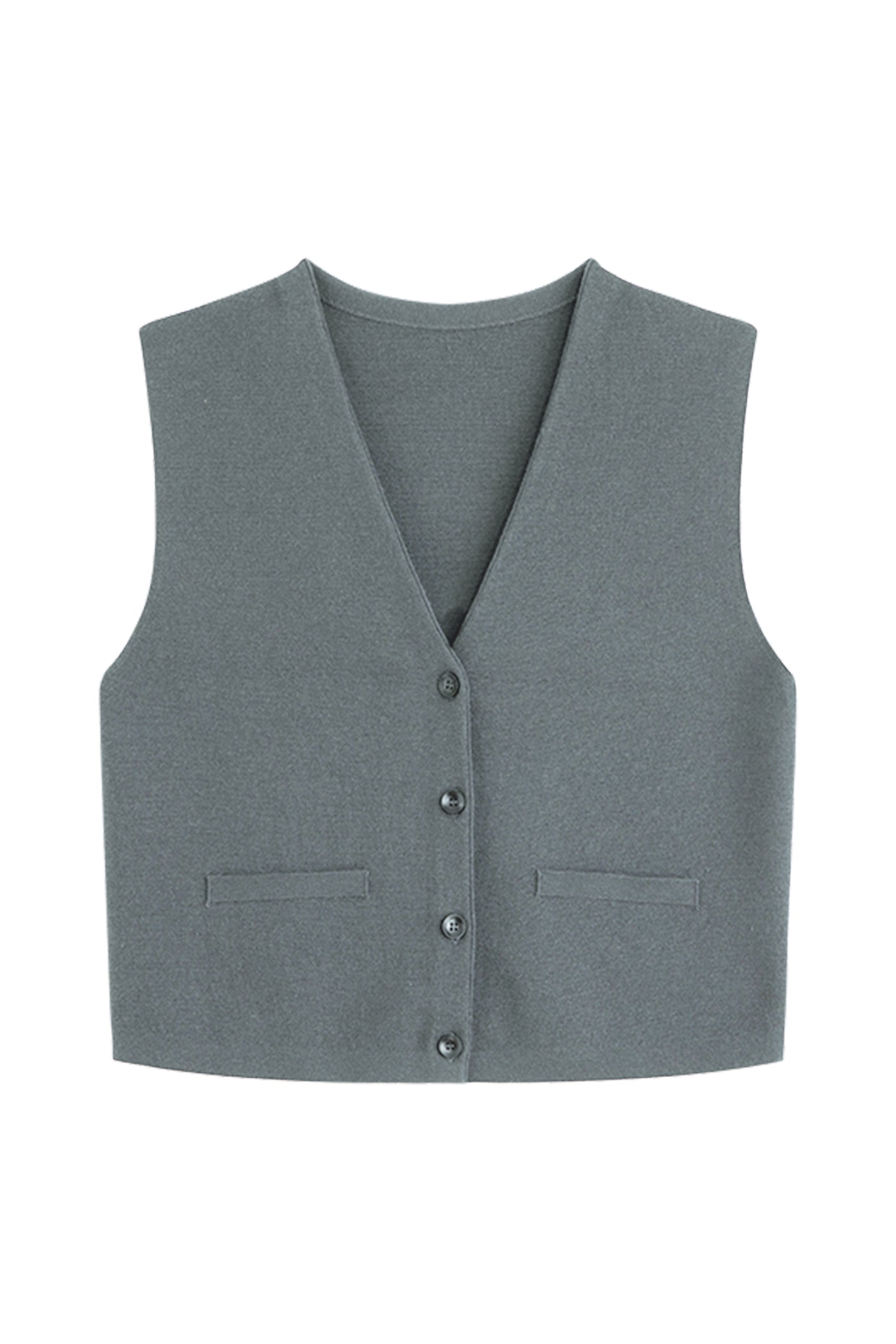 KAMILAN simple knit vest women's autumn new short vest top