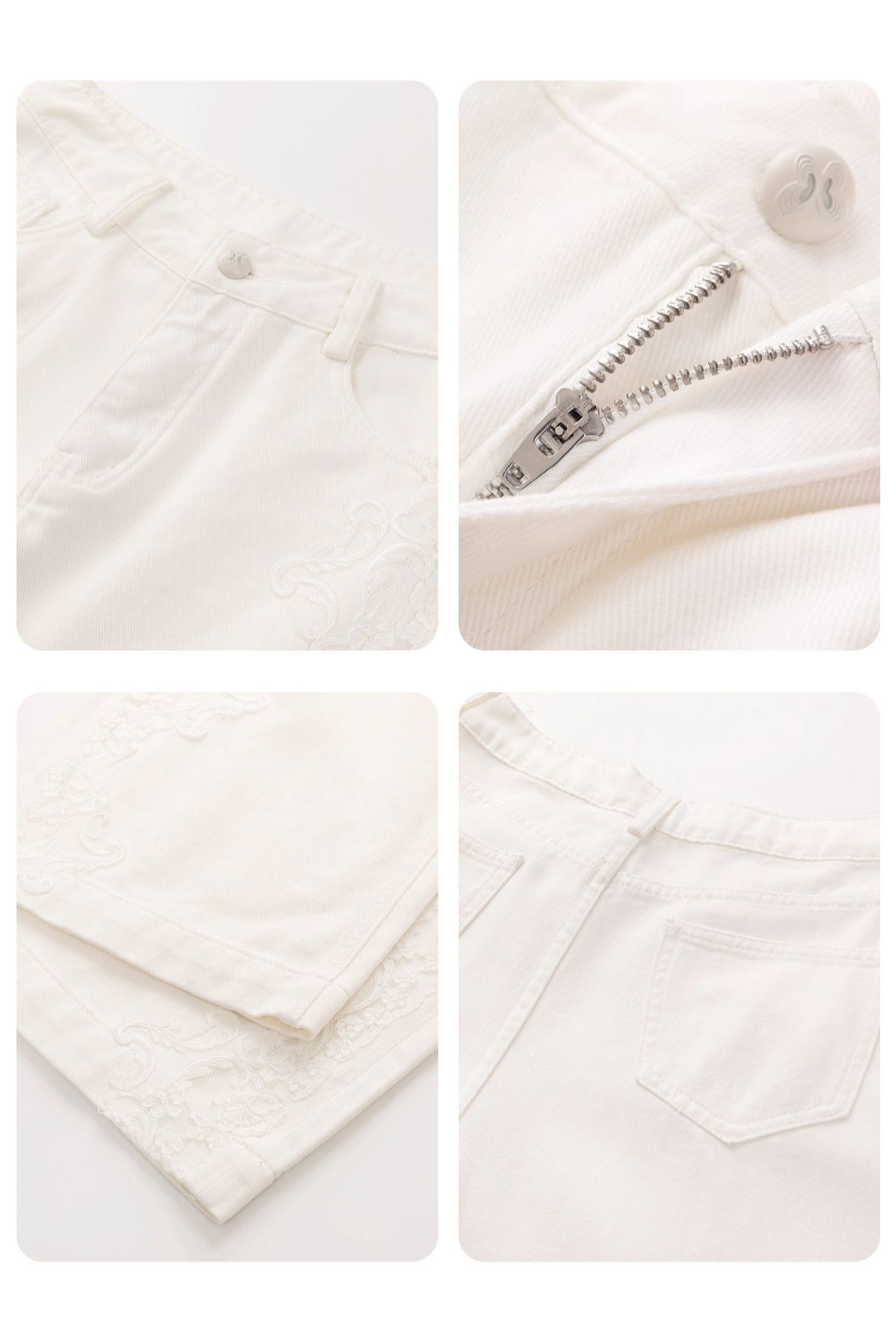 KAMILAN Wide-Leg Trousers with Refined Lace Embellishment