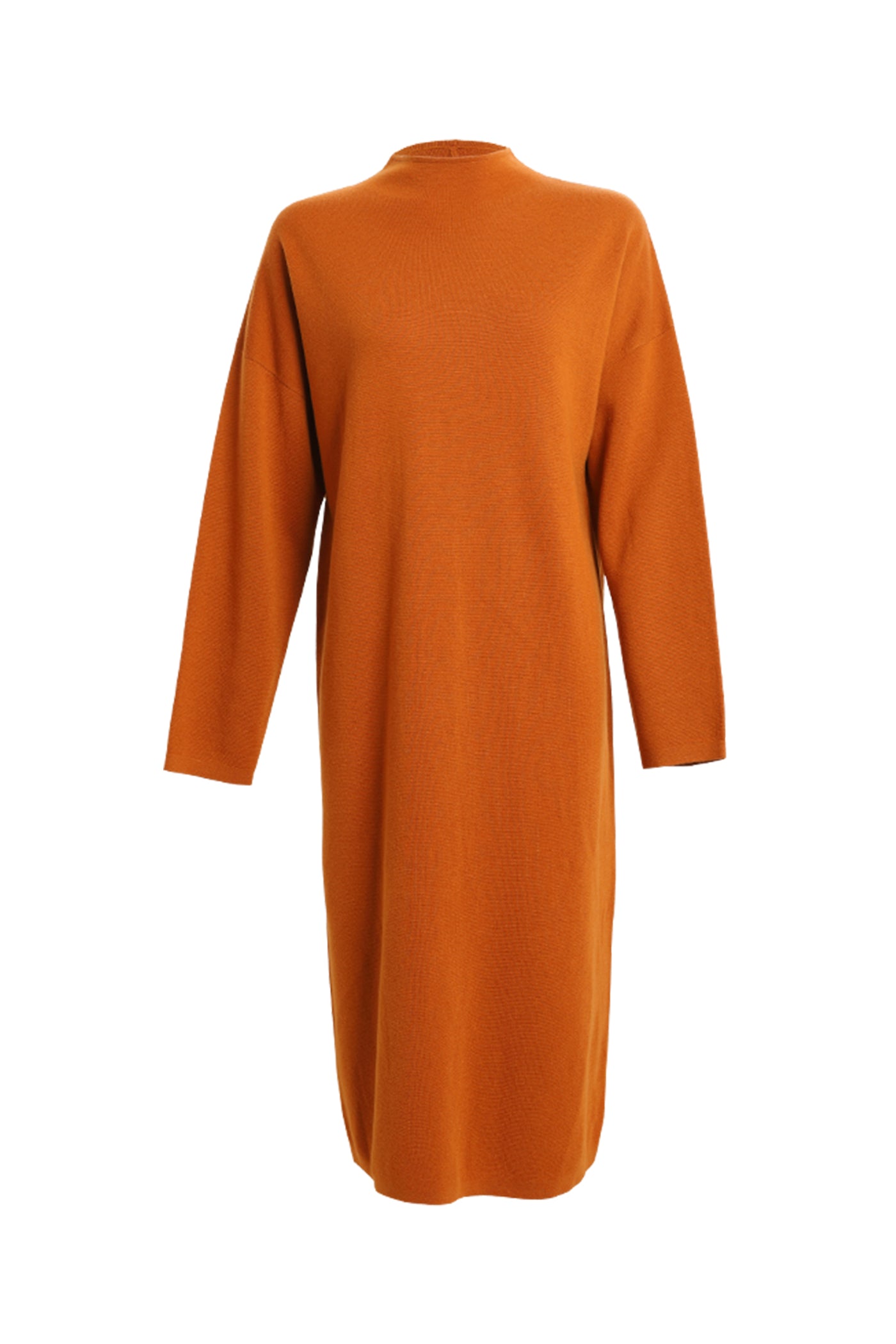 KAMILAN Wool-Blend Knit Dress with Raised Collar