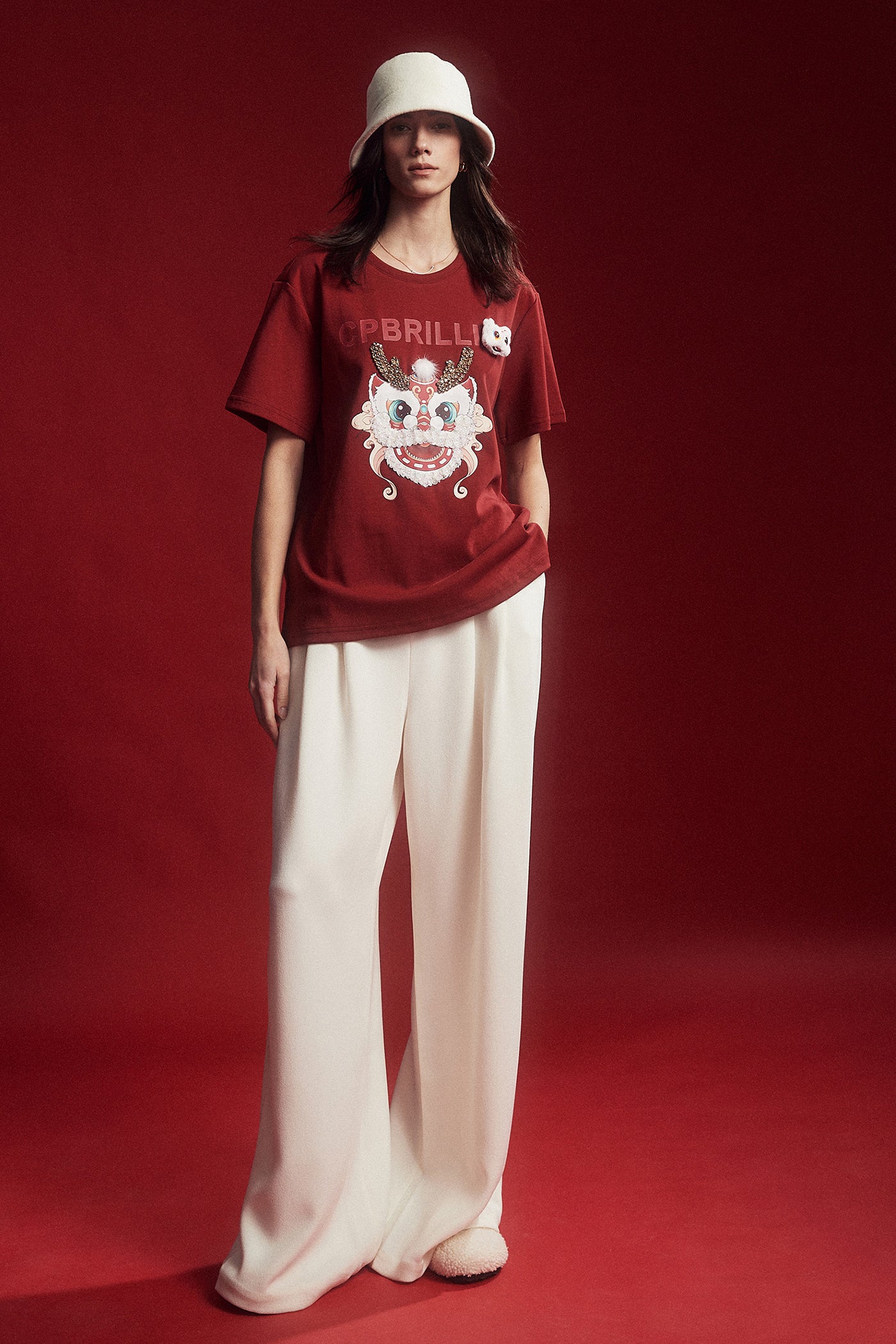 KAMILAN High-Waisted Wide-Leg Trousers