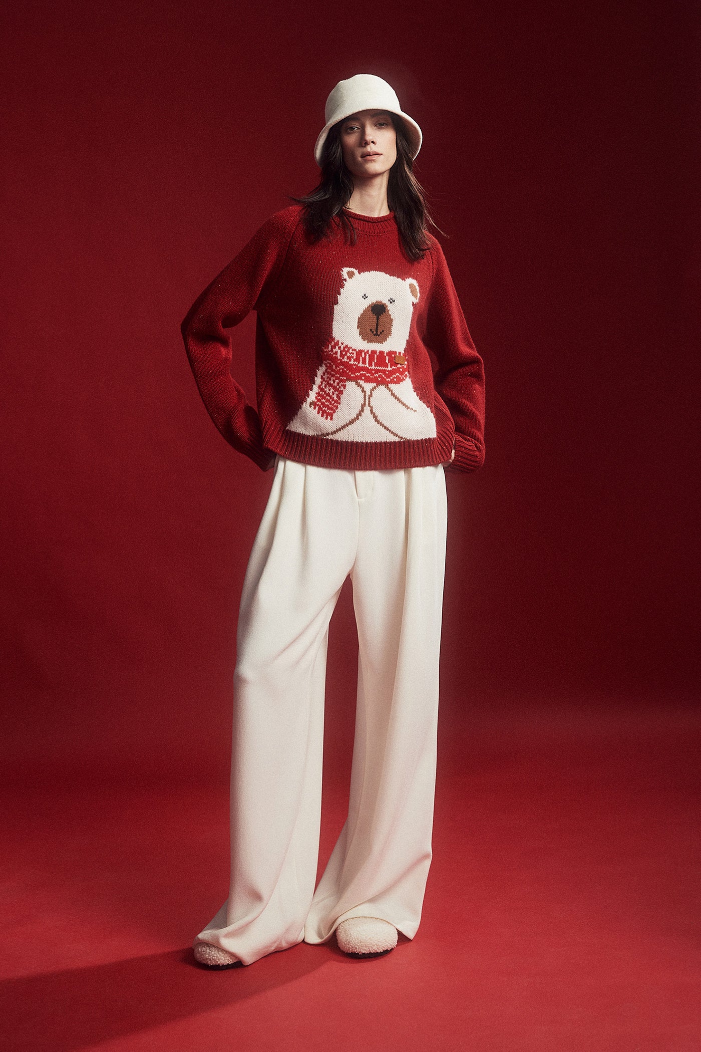 KAMILAN High-Waisted Wide-Leg Trousers
