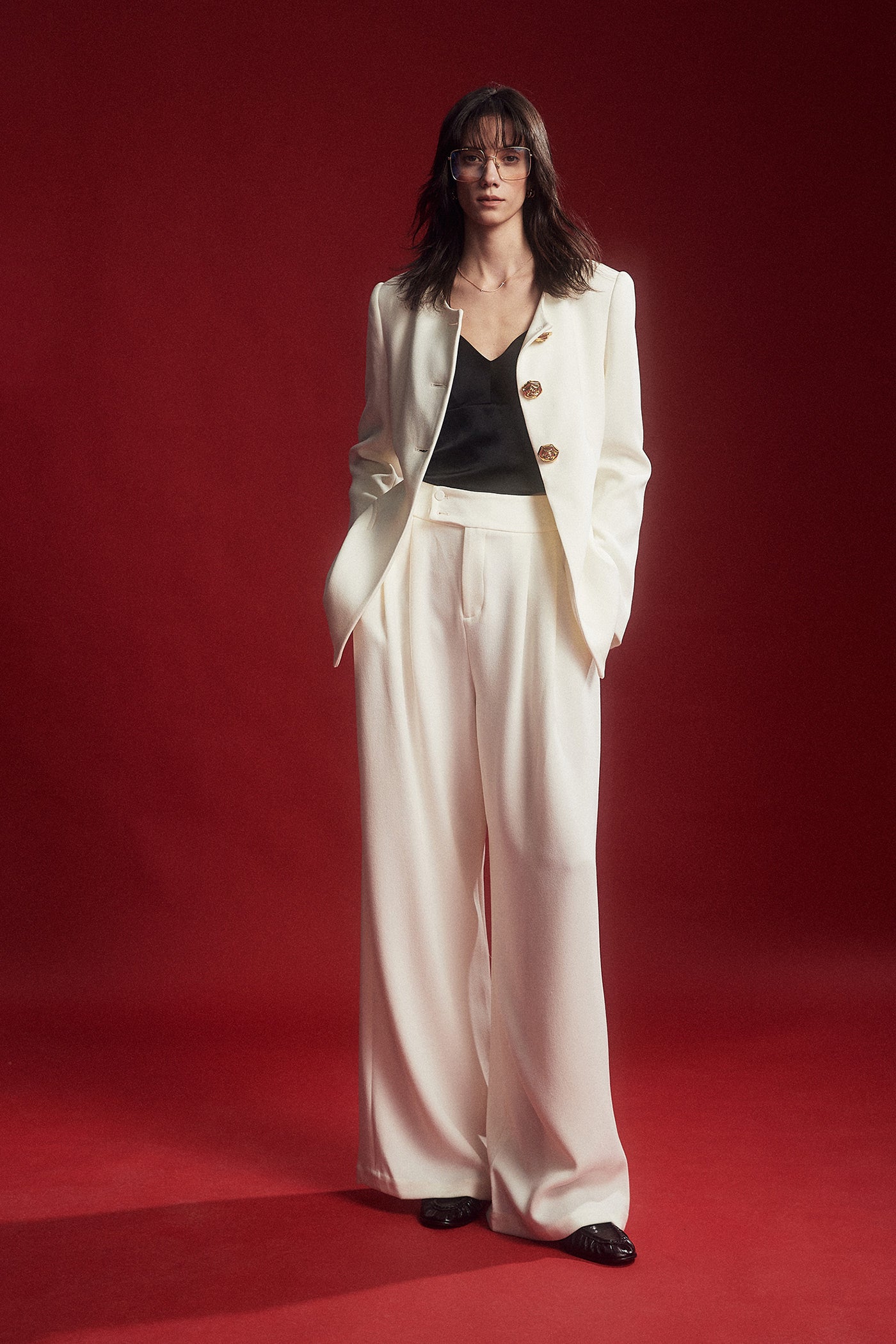 KAMILAN High-Waisted Wide-Leg Trousers