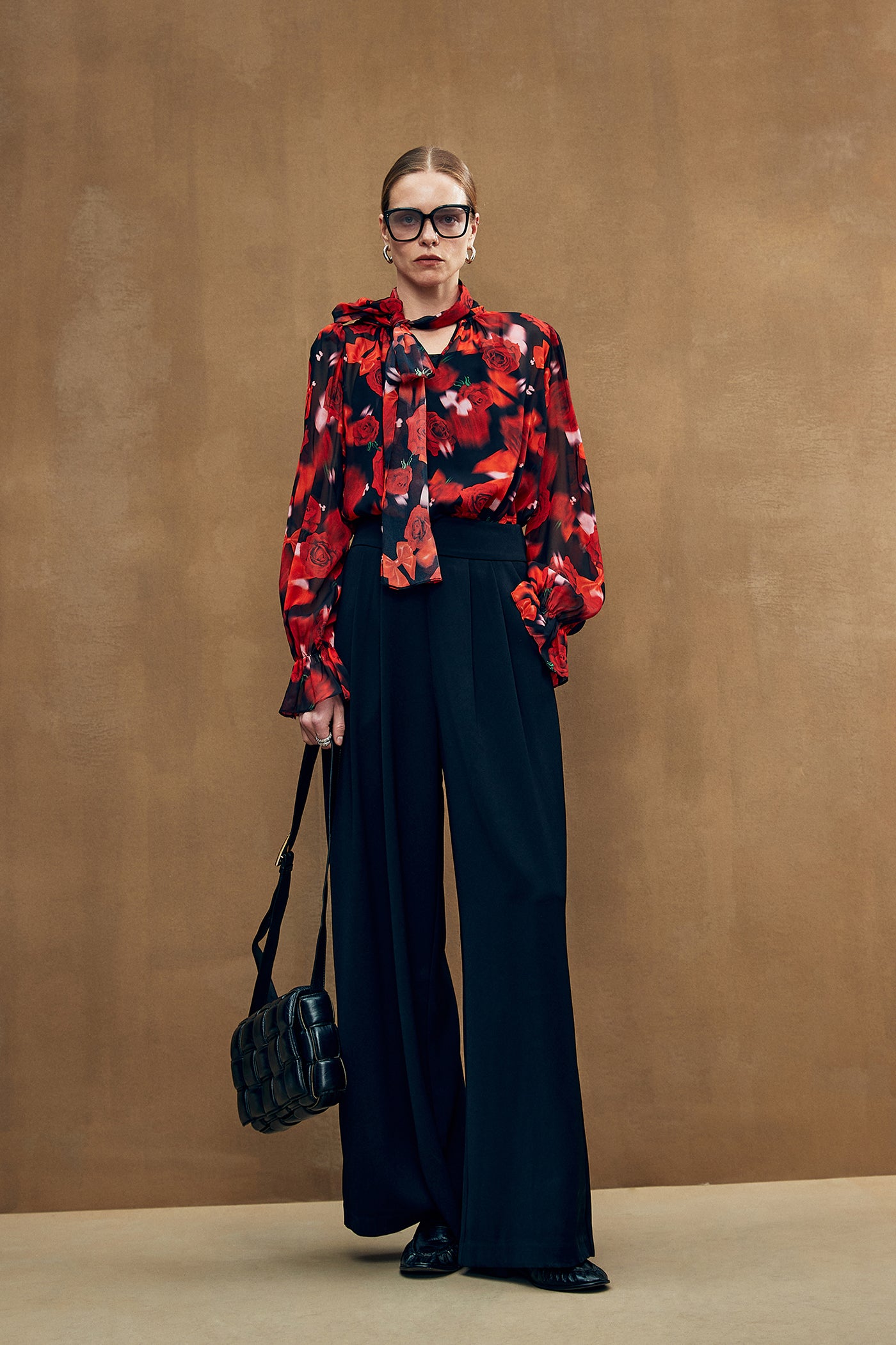KAMILAN High-Waisted Wide-Leg Trousers